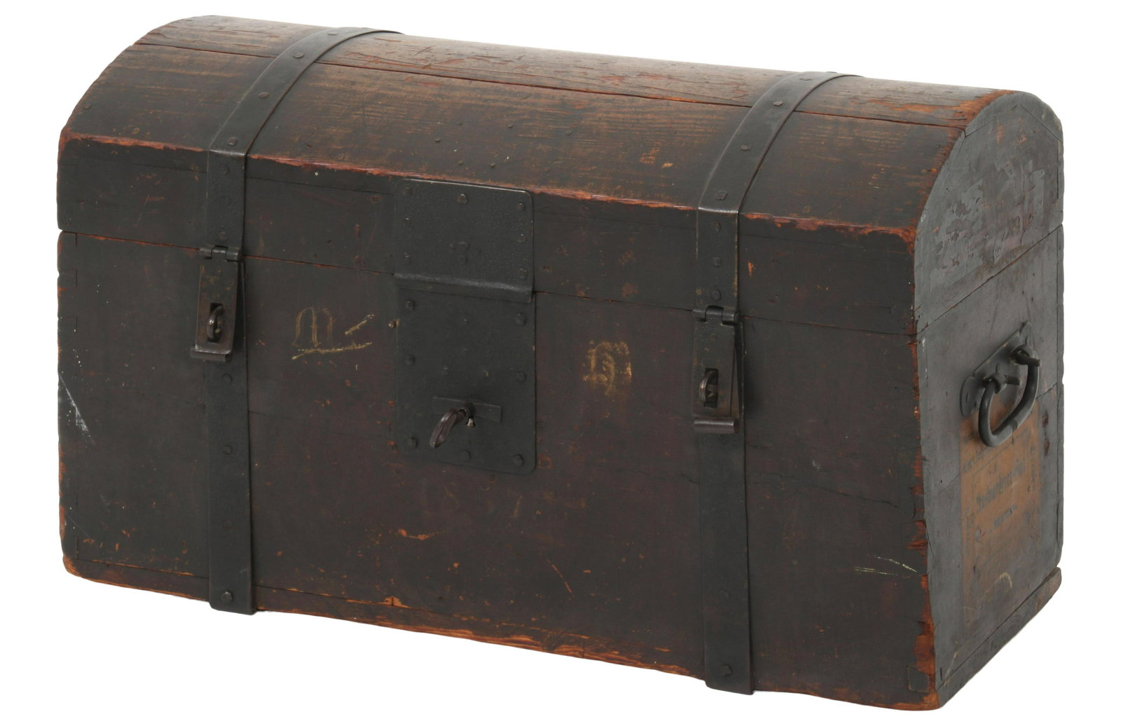 German Wood & Wrought Iron Chest (1 of 11)