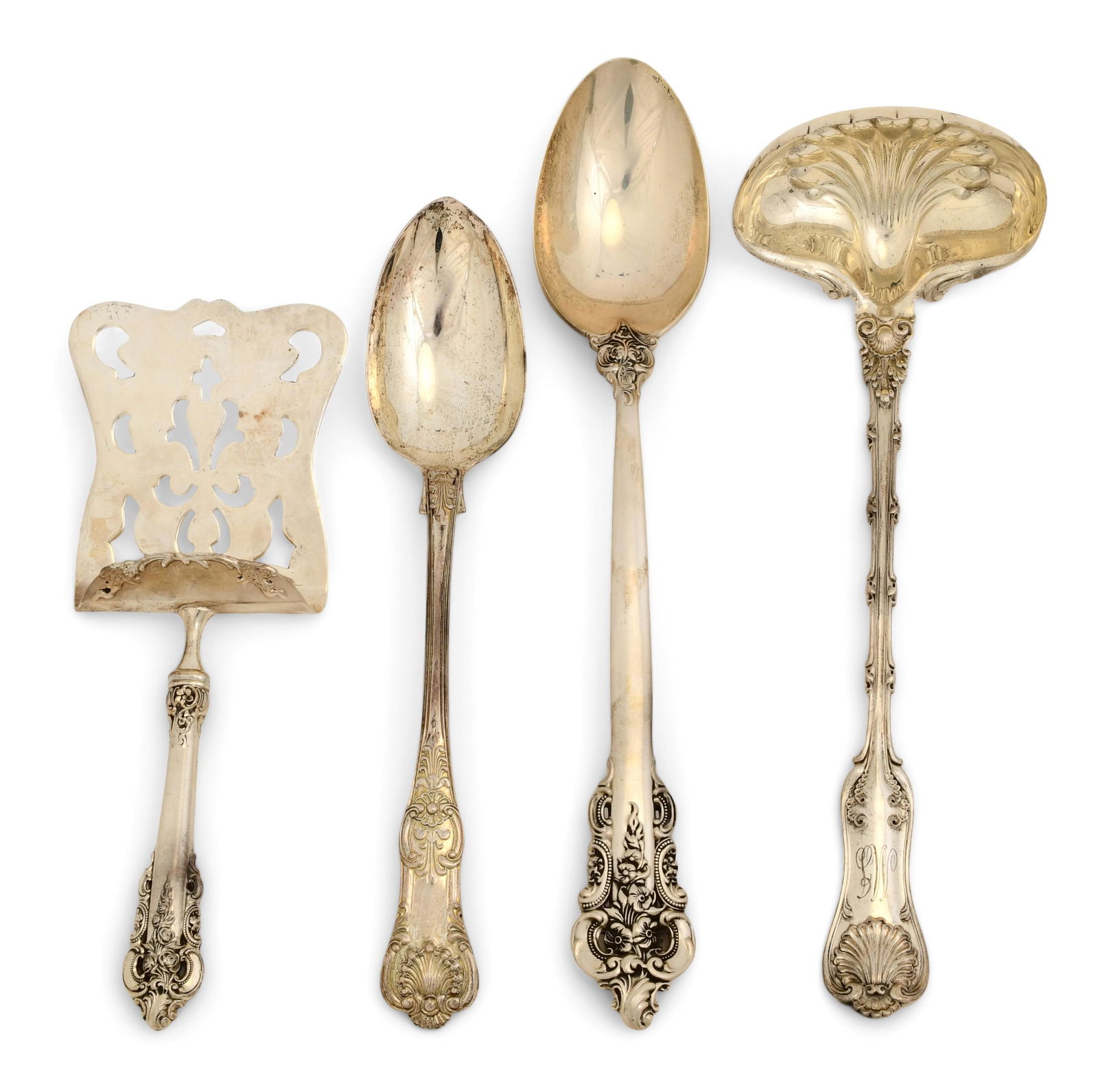 Two Wallace "Grand Baroque" Sterling Silver Serving Pieces & Two English Silver Serving Pieces (1 of 7)