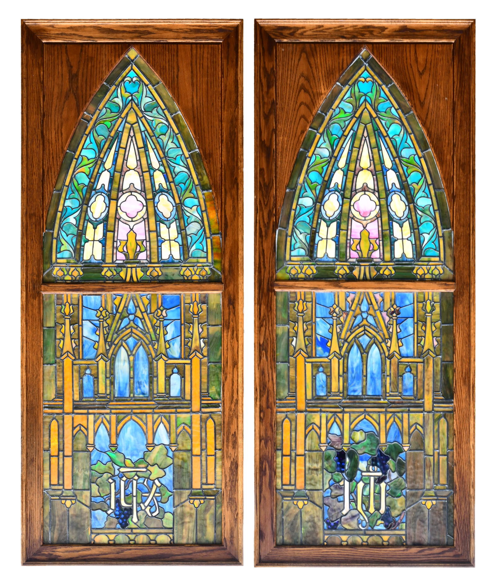 Pair of Tiffany Studios Leaded Glass Windows (1 of 15)
