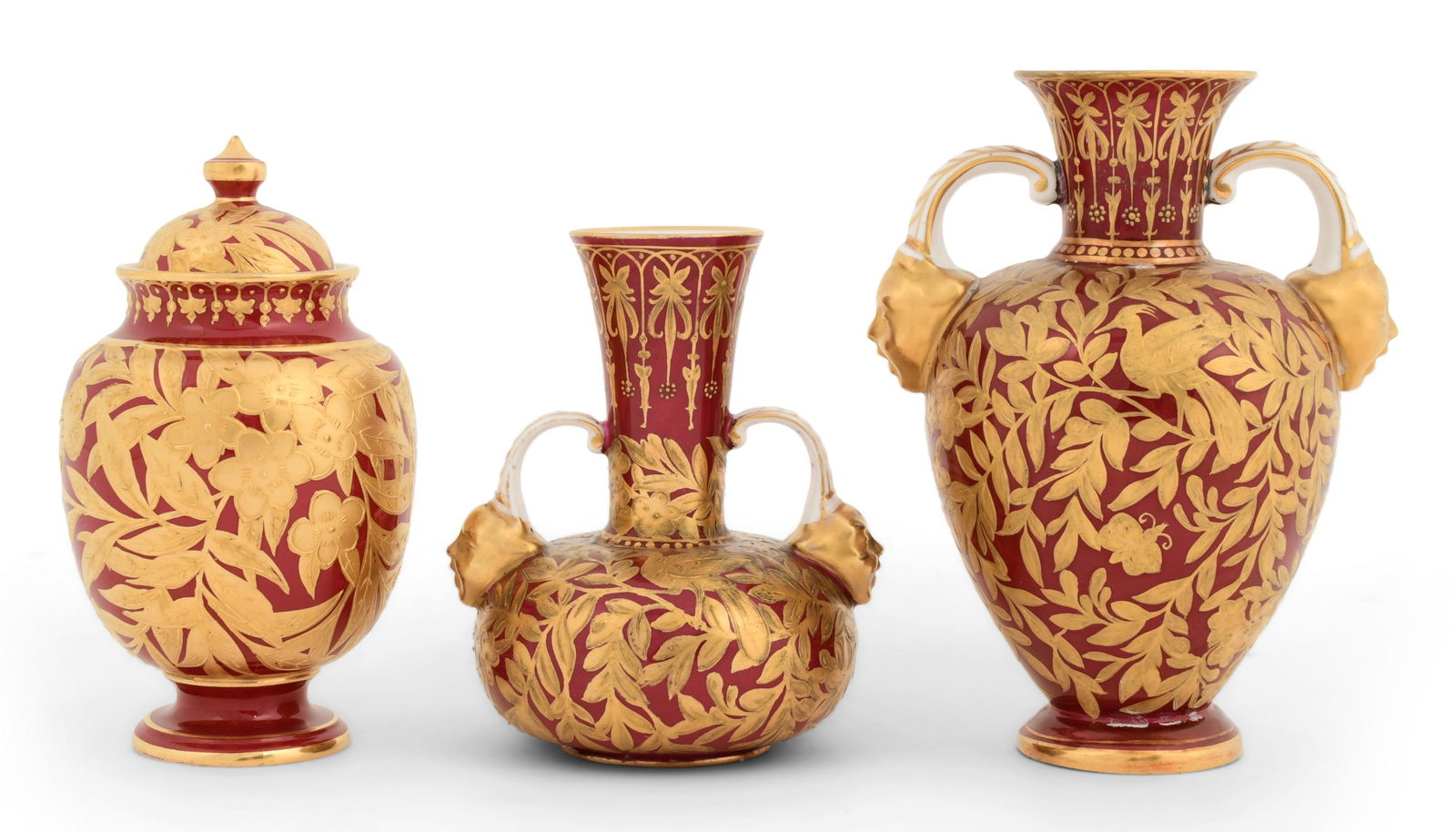 Royal Crown Derby, Two Vases and a Covered Urn (1 of 10)