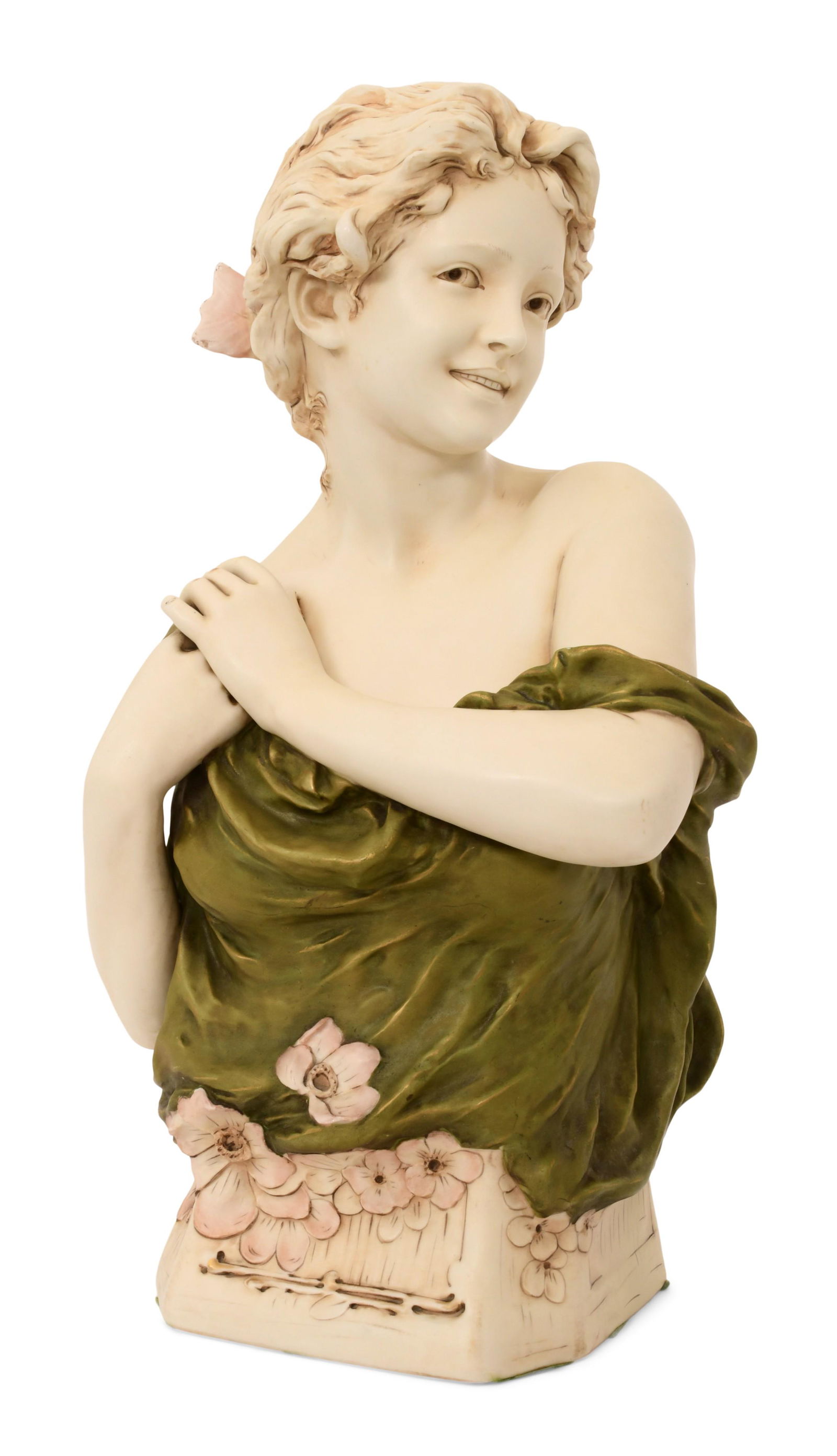 Royal Dux, Bohemia, Porcelain Bust of a Woman (1 of 9)