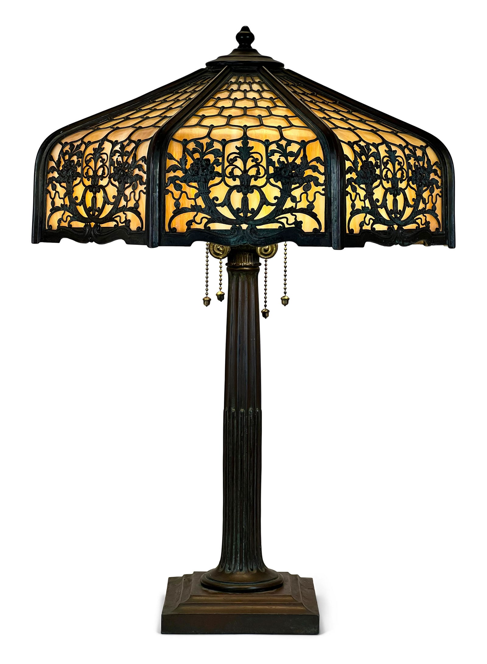 American Overlay Table Lamp with a Wilkinson Co. Shade and an Attr. Duffner & Kimberly Base (1 of 5)
