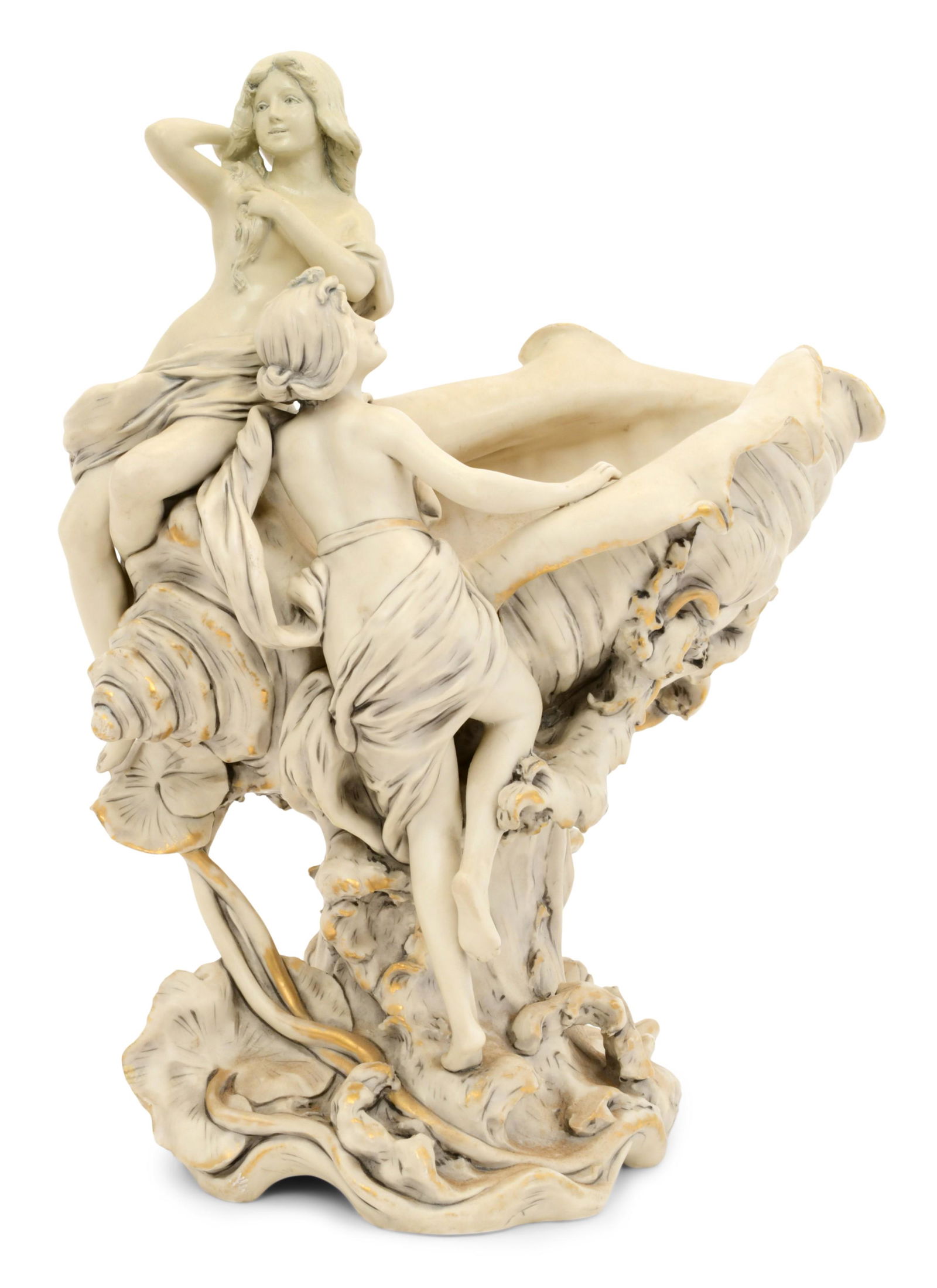 Royal Dux, Bohemia, Porcelain Grouping of Two Women (1 of 10)