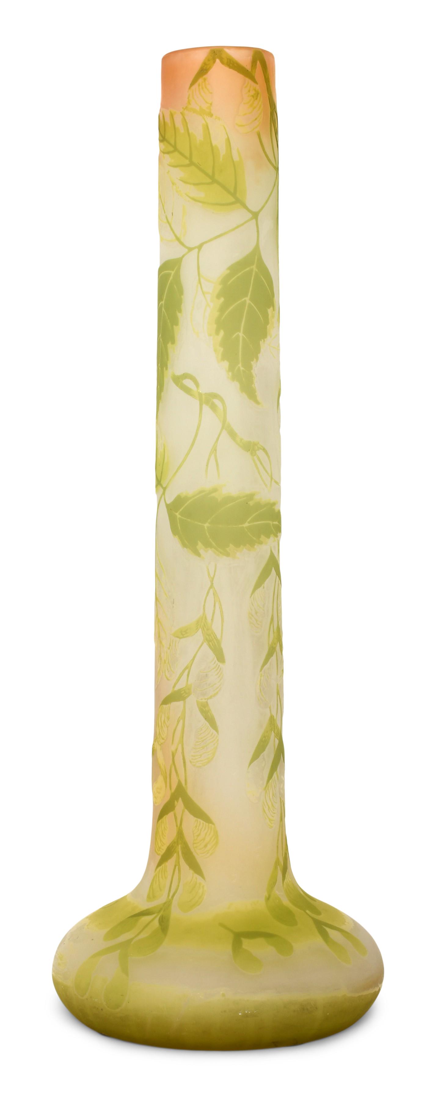 Émile Gallé Cameo Glass "Sycamore" Vase (1 of 6)