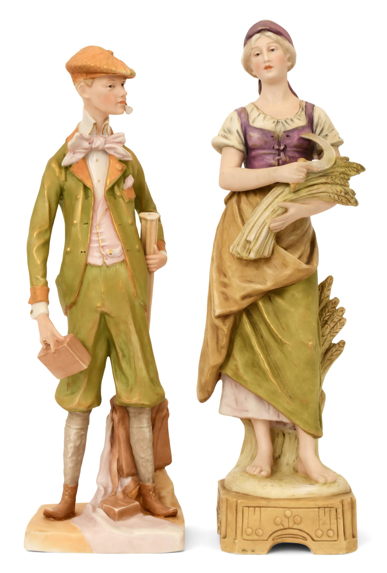 Royal Dux, Bohemia, Two Porcelain Figure of a Man & Woman (1 of 10)