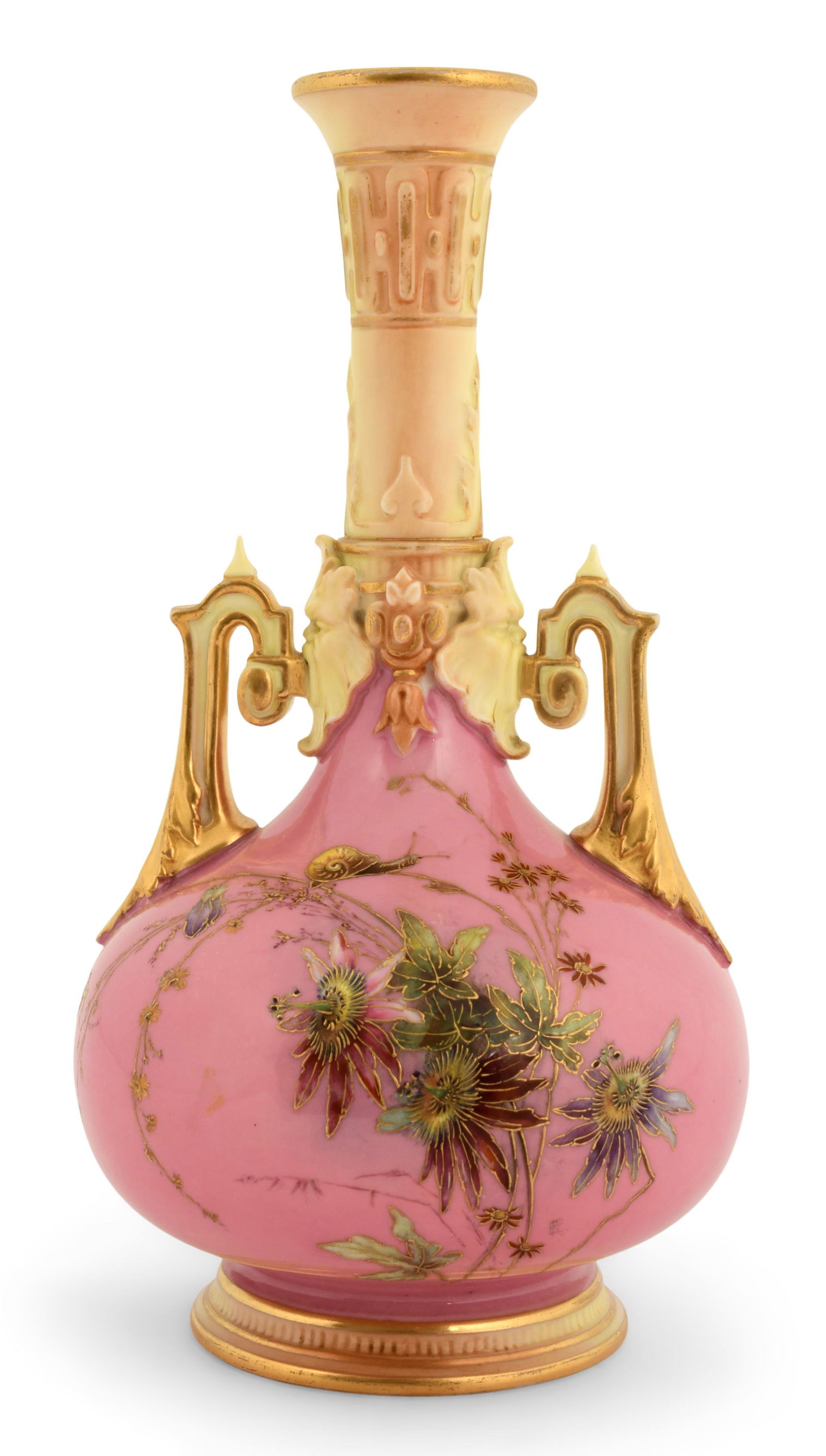 Royal Worcester Porcelain Floral Vase (1 of 7)