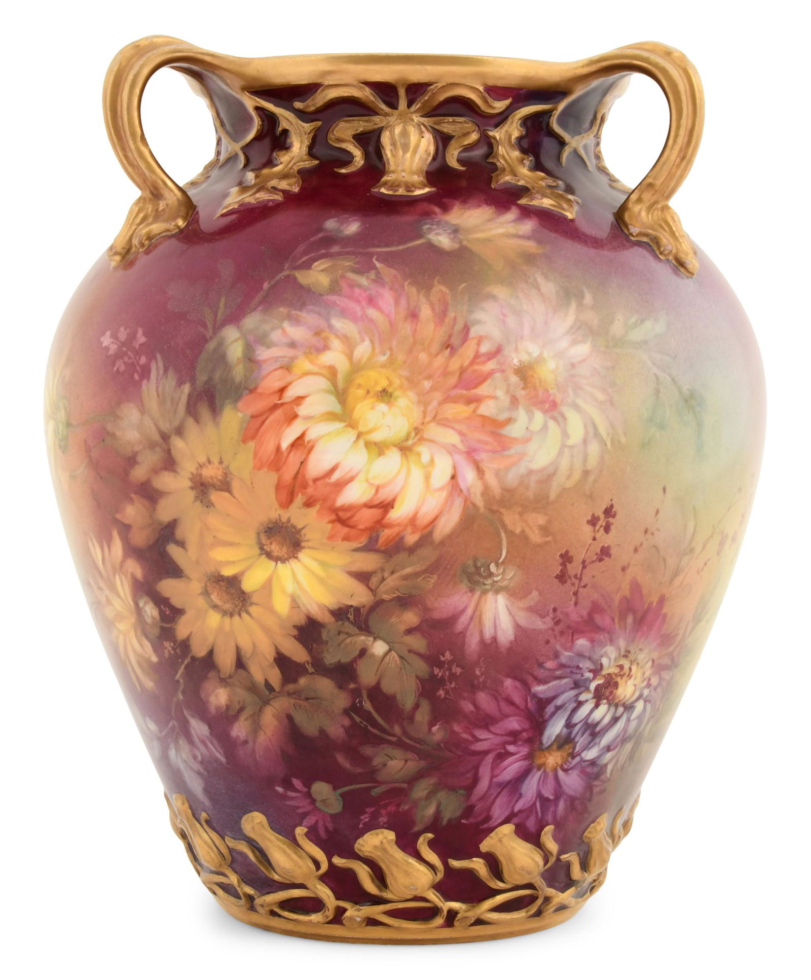 Royal Bonn Porcelain Three-Handled Floral Vase (1 of 9)