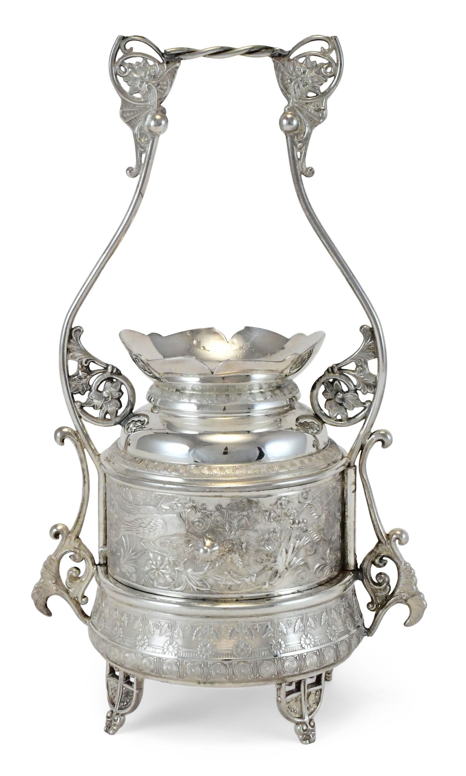 Victorian Silver-Plated Mechanical Jewelry Box (1 of 5)