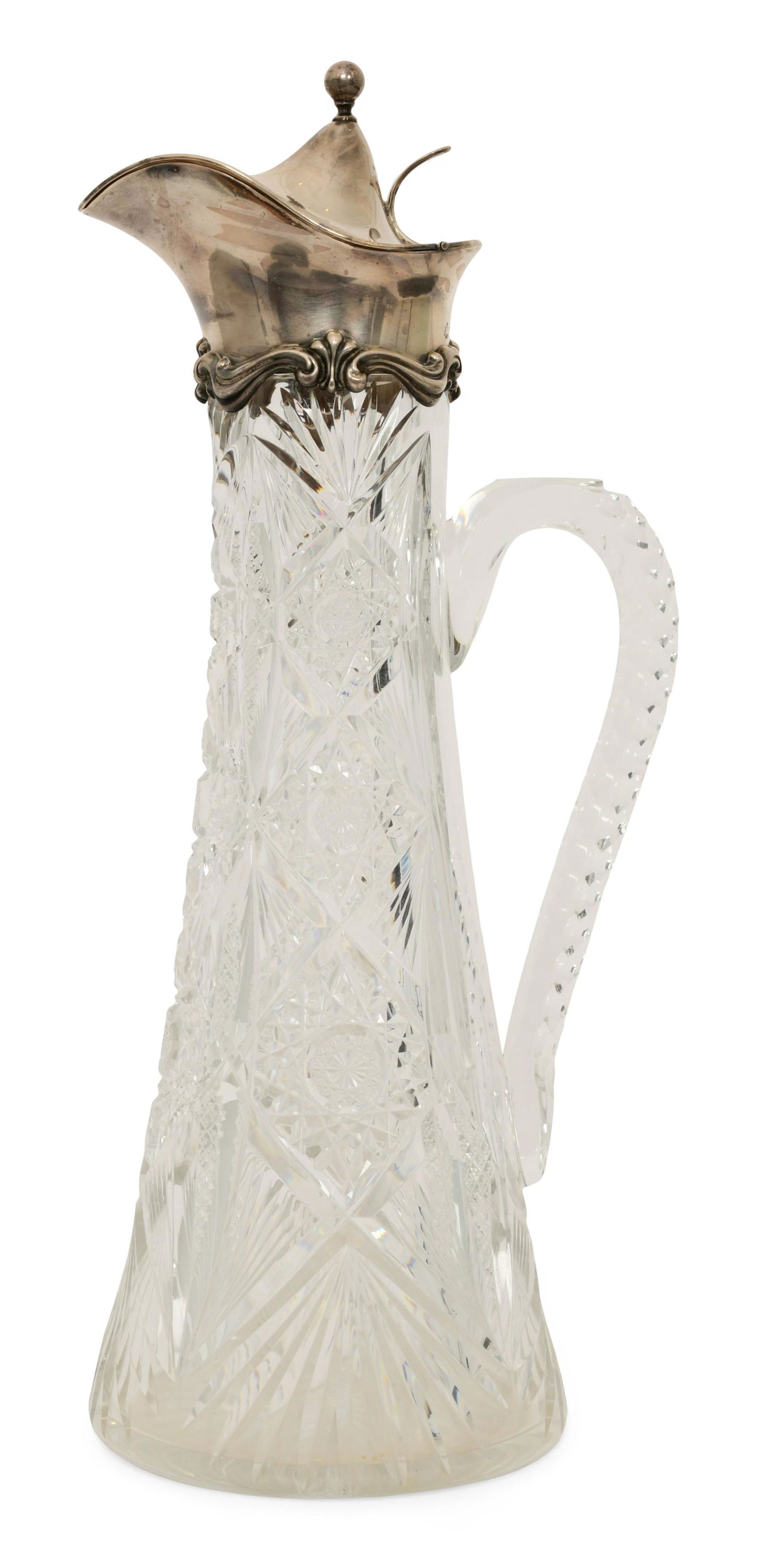 Black, Starr & Frost Sterling Silver & Cut Glass Pitcher with Hinged Lid (1 of 8)