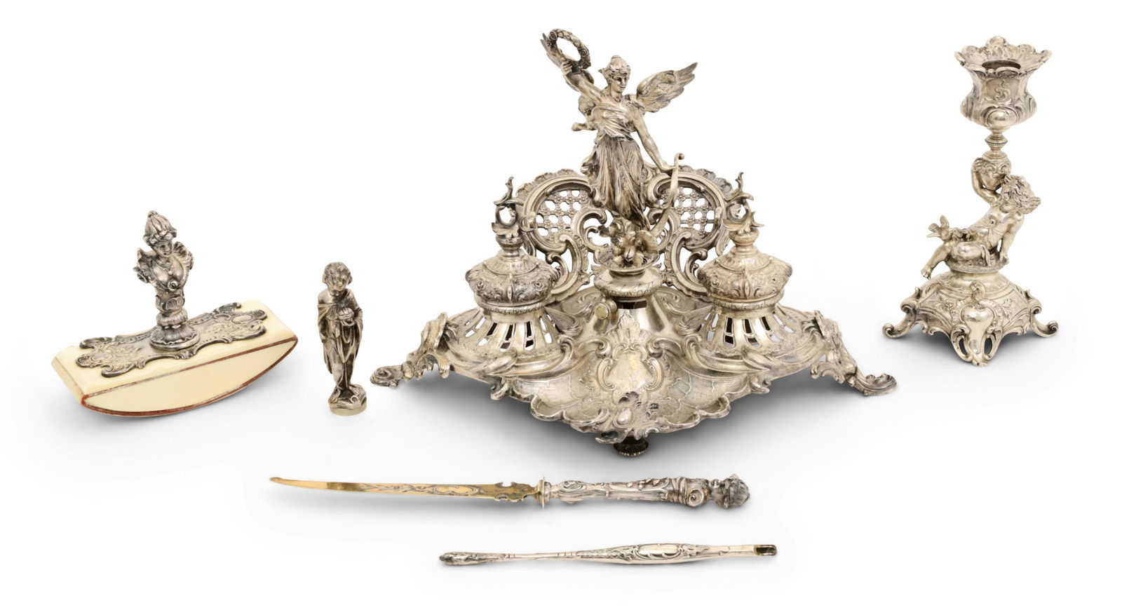 Bruckmann & Söhne Silver Desk Set with Case, Retailed by August Merklein (1 of 20)