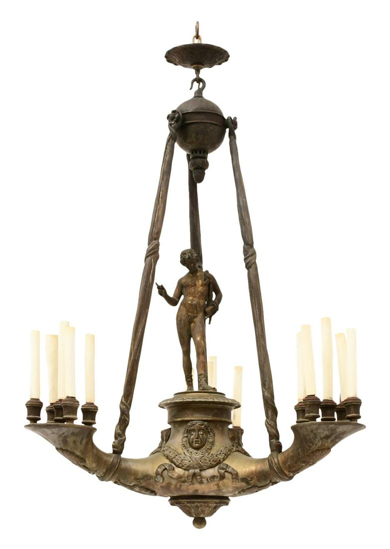 Grand Tour Patinated Bronze Chandelier (1 of 12)