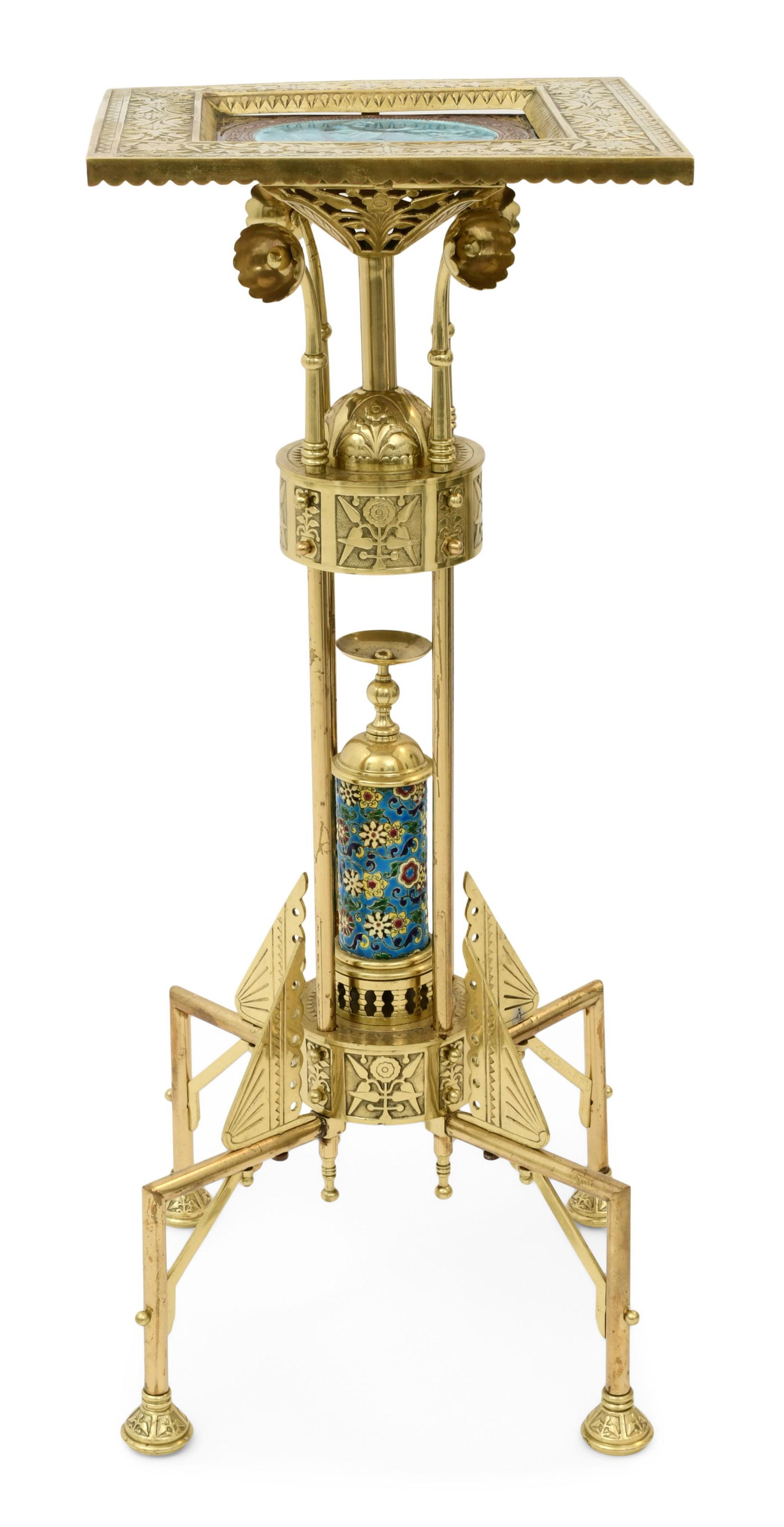 Bradley & Hubbard Aesthetic Movement Plant Stand with Longwy Insert and Minton, Hollins & Co. Tile (1 of 12)