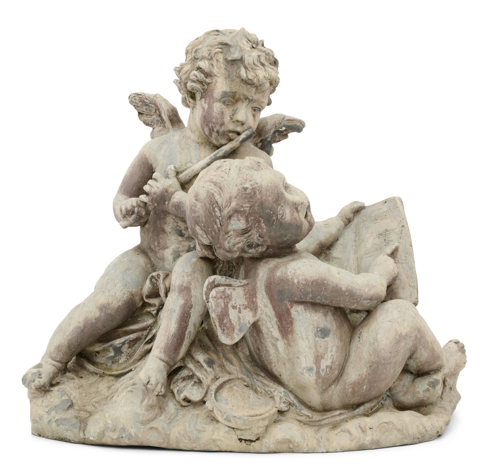 American Cast Lead Garden Statue of Two Cherubs (1 of 11)