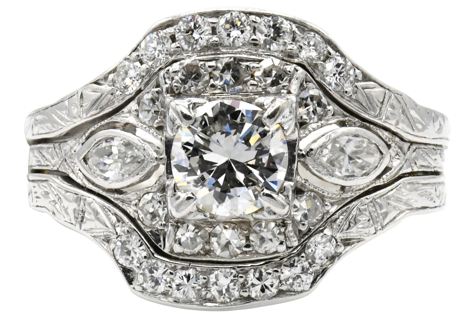 Platinum and 0.95 Carat Diamond Ring (1 of 4)