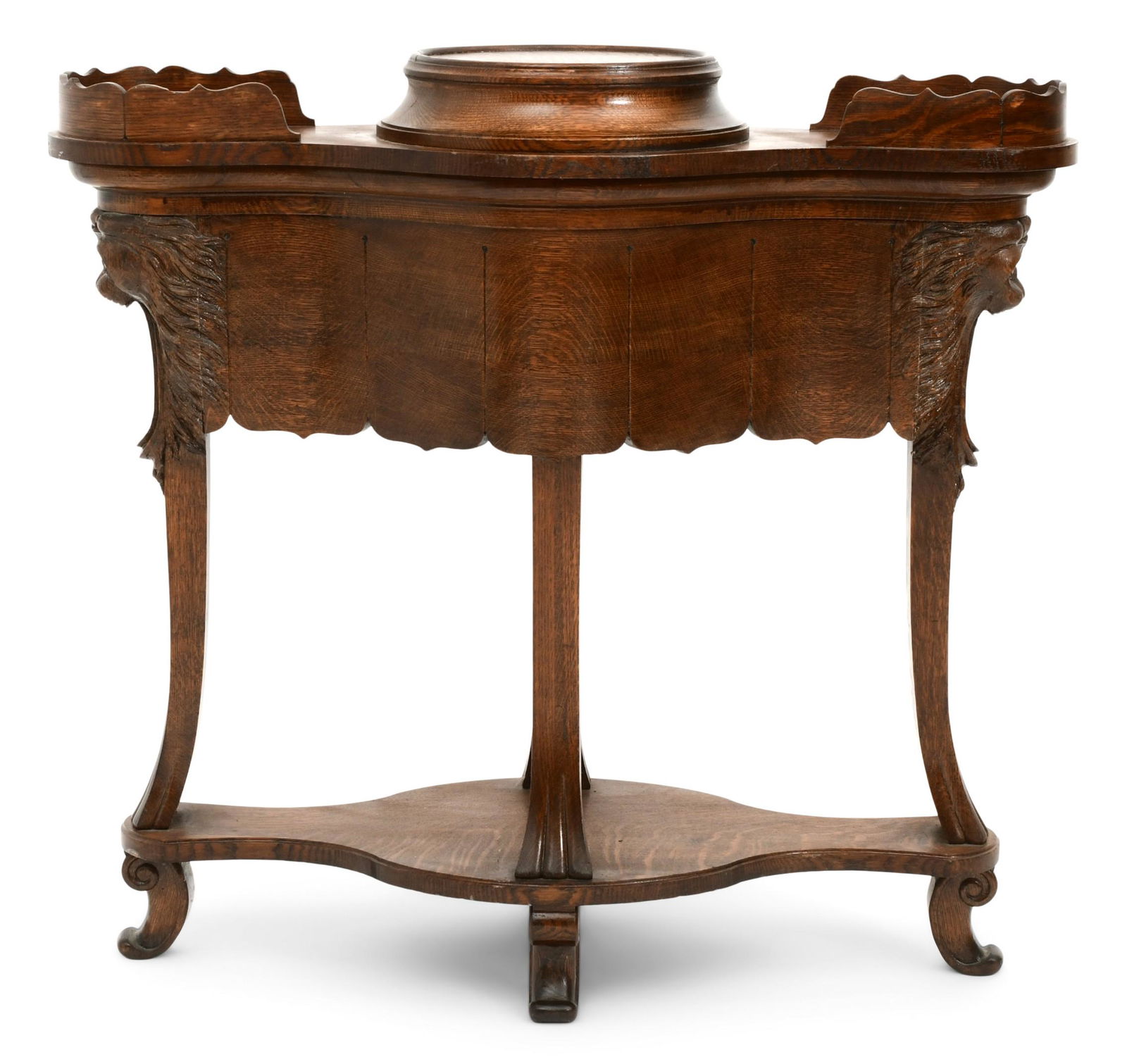 American Figural Carved Oak Three-Section Pedestal (1 of 8)