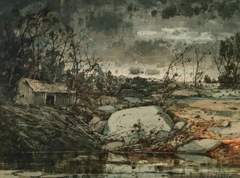 William Louis Sonntag, Sr. (American, 1822-1900), Landscape with Cabin (1 of 6)