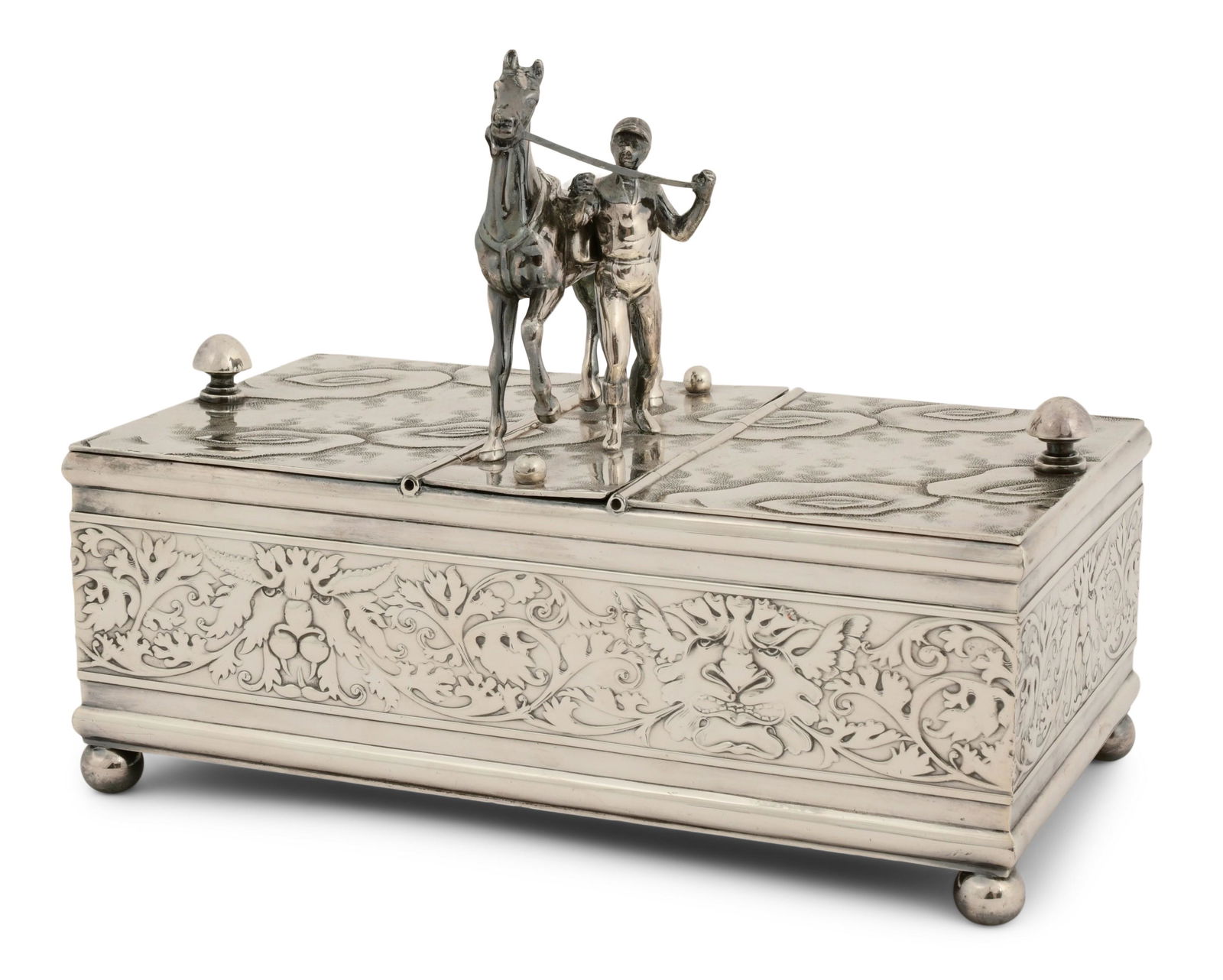Derby Silver Co. Silver-Plated Horse & Jockey Humidor (1 of 12)