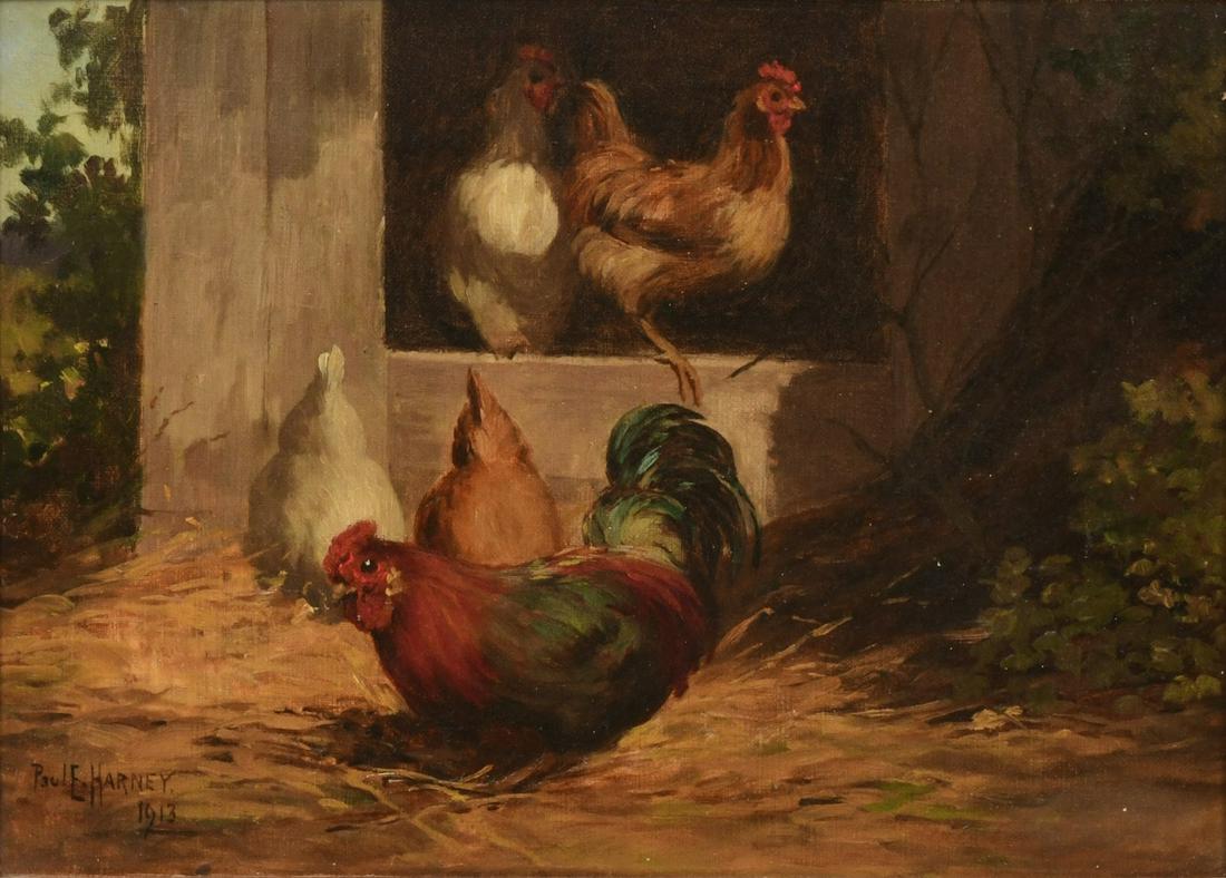 Paul E. Harney, Jr. (American, 1850-1915), Chickens on the Farm (1 of 7)