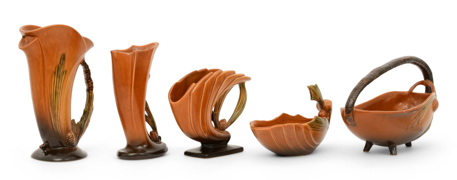 Five Roseville Pottery "Pinecone" Pieces (1 of 5)