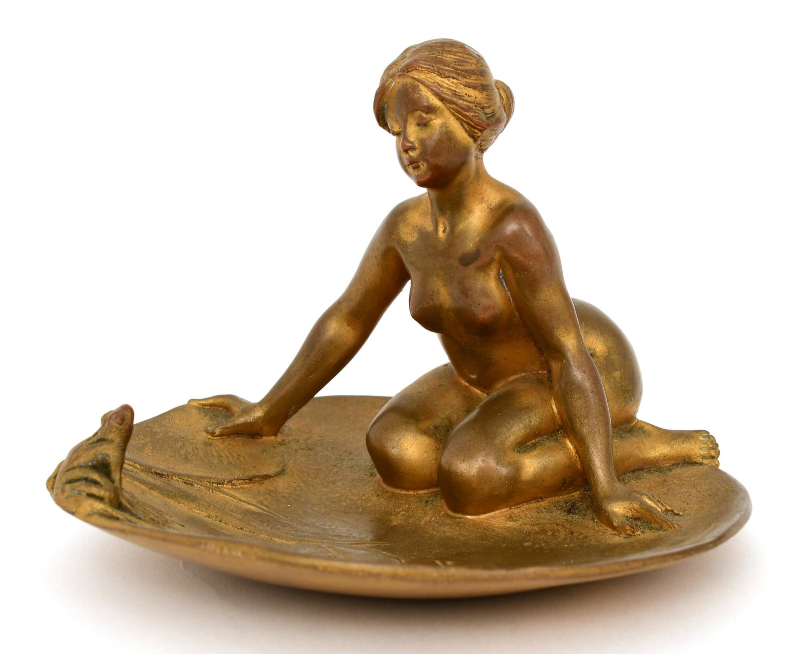 Antoine Bofill (Spanish, 1875-1921), Seated Nude Woman with Frog: Antoine Bofill(Spanish, 1875-1921)Seated Nude Woman with Froggilt bronze sculpturesigned "Bofill"3 3/4 x 5 inches