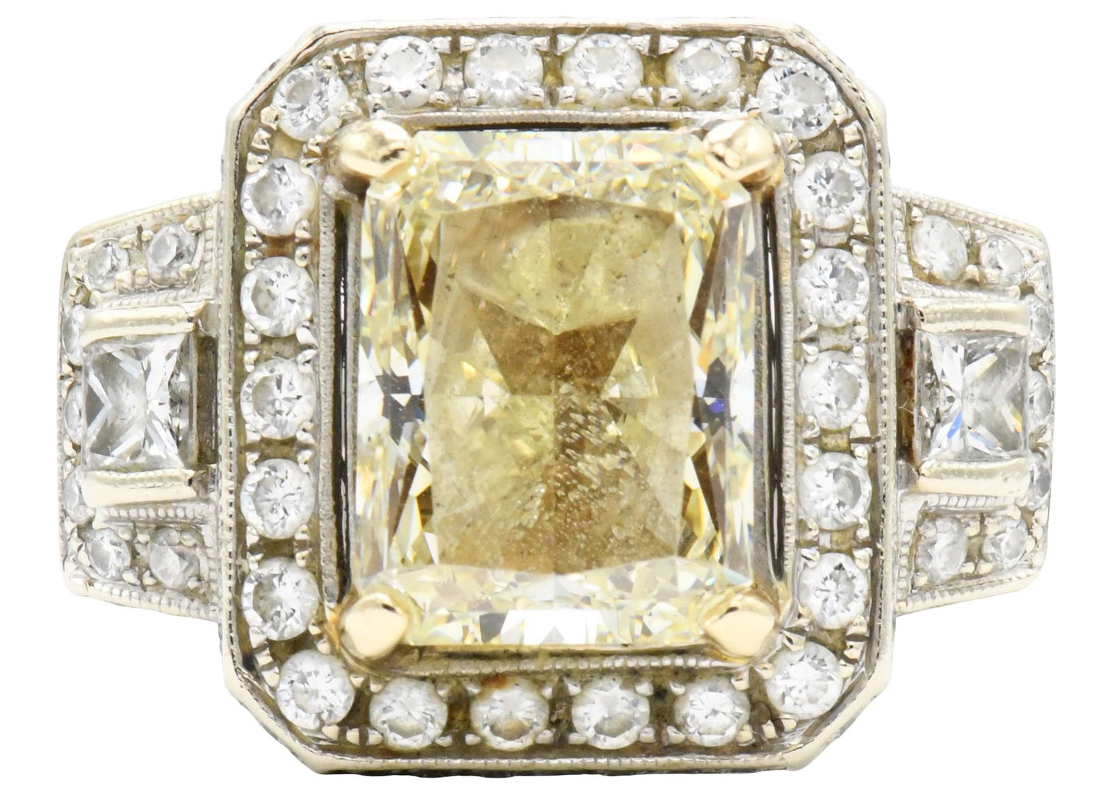 18K White Gold, Yellow Gold & 6.50 Carat Diamond Ring (1 of 5)