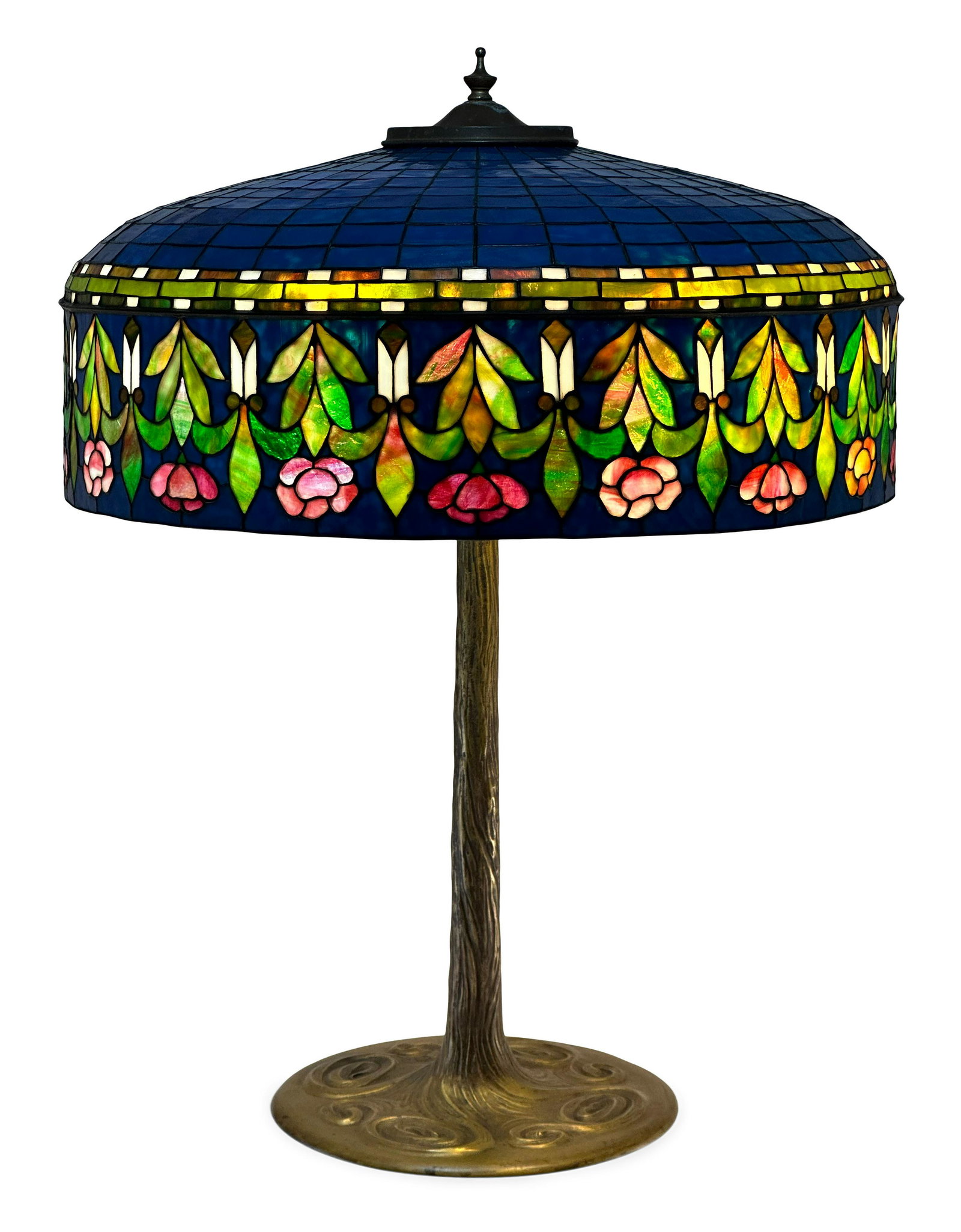 Colonial Art Glass Company Floral Table Lamp (1 of 9)