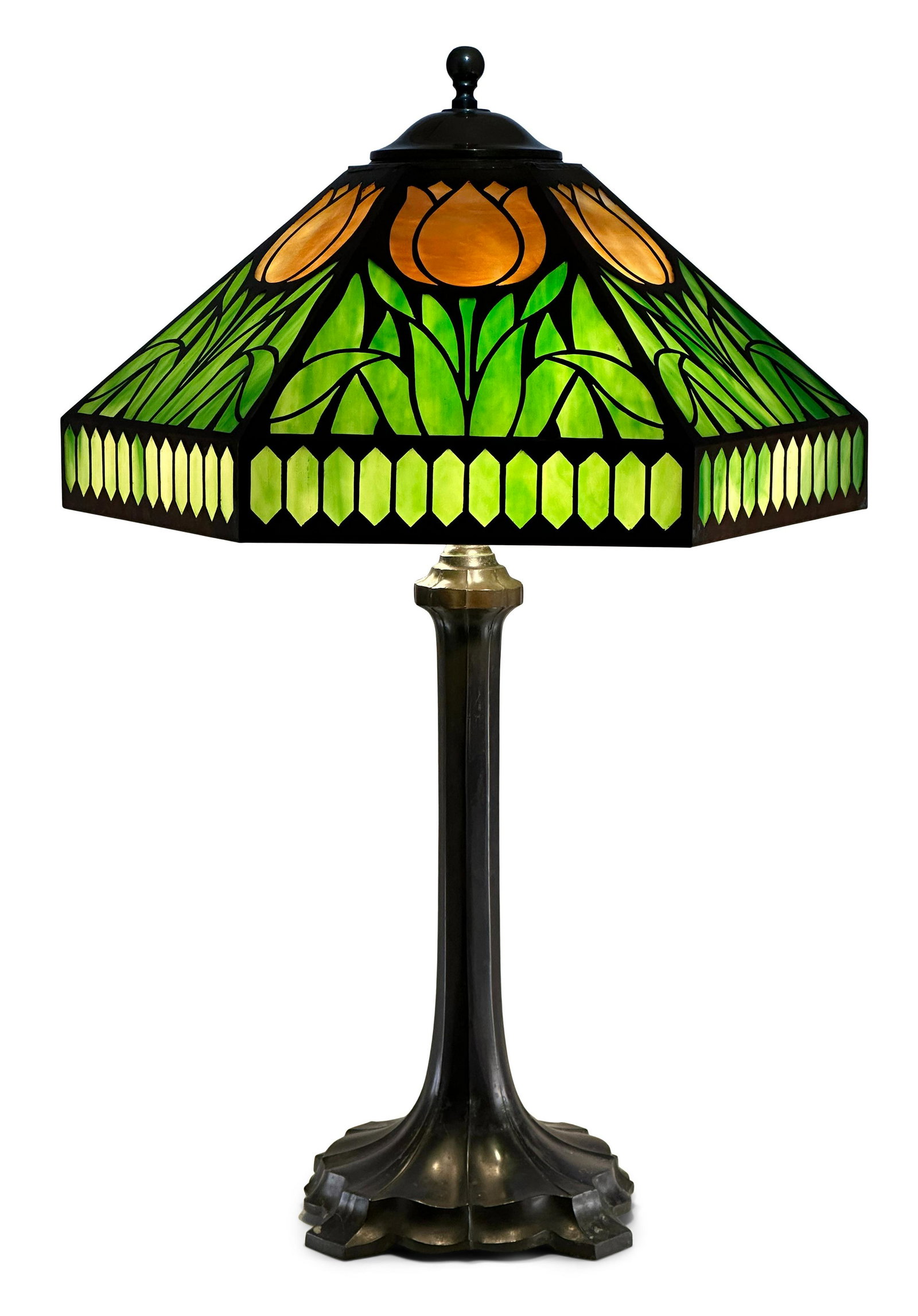 J.A. Whaley & Co. "Tulip" Overlay Table Lamp (1 of 9)