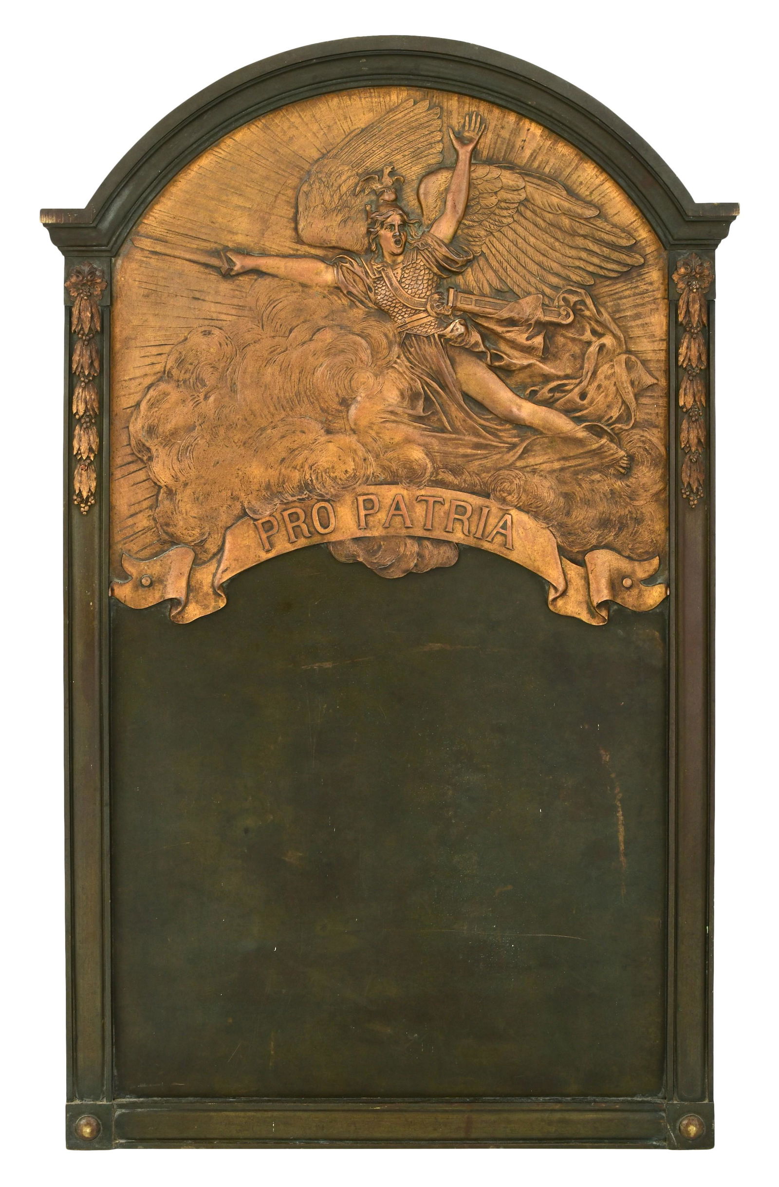 French War Memorial Gilt & Patinated Bronze Plaque with Archangel Michael, Thiébaut Freres, (1 of 6)