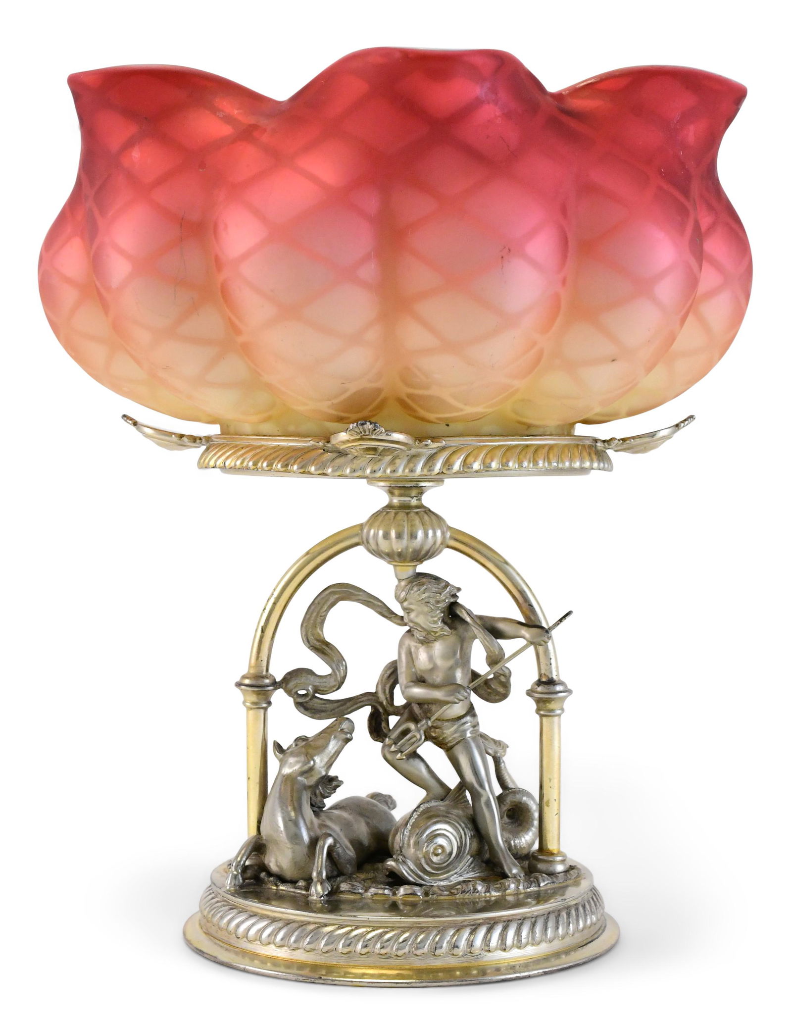 Victorian Silverplate & Glass Figural Bride's Basket (1 of 5)