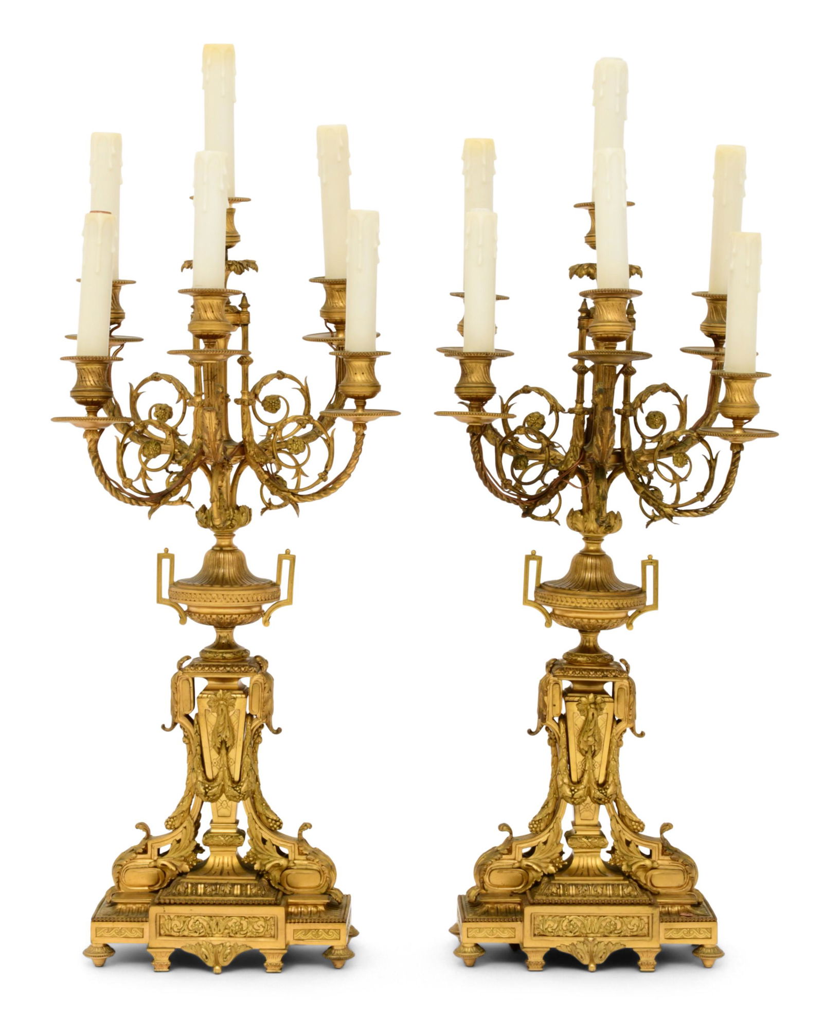 Pair of French Louis XVI-Style Gilt Bronze Six-Light Candelabra (1 of 5)
