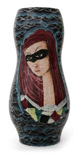 San Polo, Venice, Ceramic Vase with Two Women: San Polo, Venice, Ceramic Vase with Two Womencirca 1960marked "'San Polo', Made in Italy, 0/802"22 1/2 x 10 1/4 inchesProvenance:Private Collection, Florida