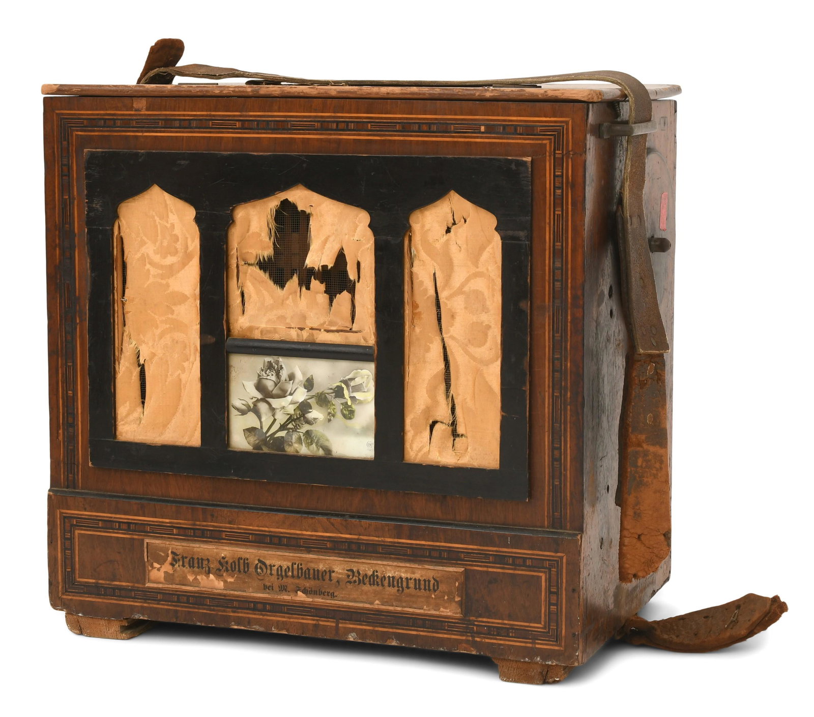 L. Bacigalupo Barrel Organ: L. Bacigalupo Barrel Organ circa 1915 18 x 20 x 17 inches Provenance: Private Collection, Massachusetts