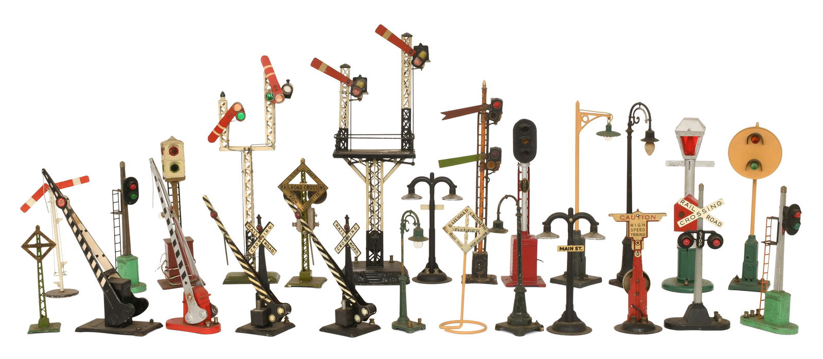 Lot of 25 Toy Railroad Crossing Signs: Lot of 25 Toy Railroad Crossing Signs20th century17 1/2 x 5 1/2 x 4 3/4 inches (largest)Provenance: Private Collection, New York