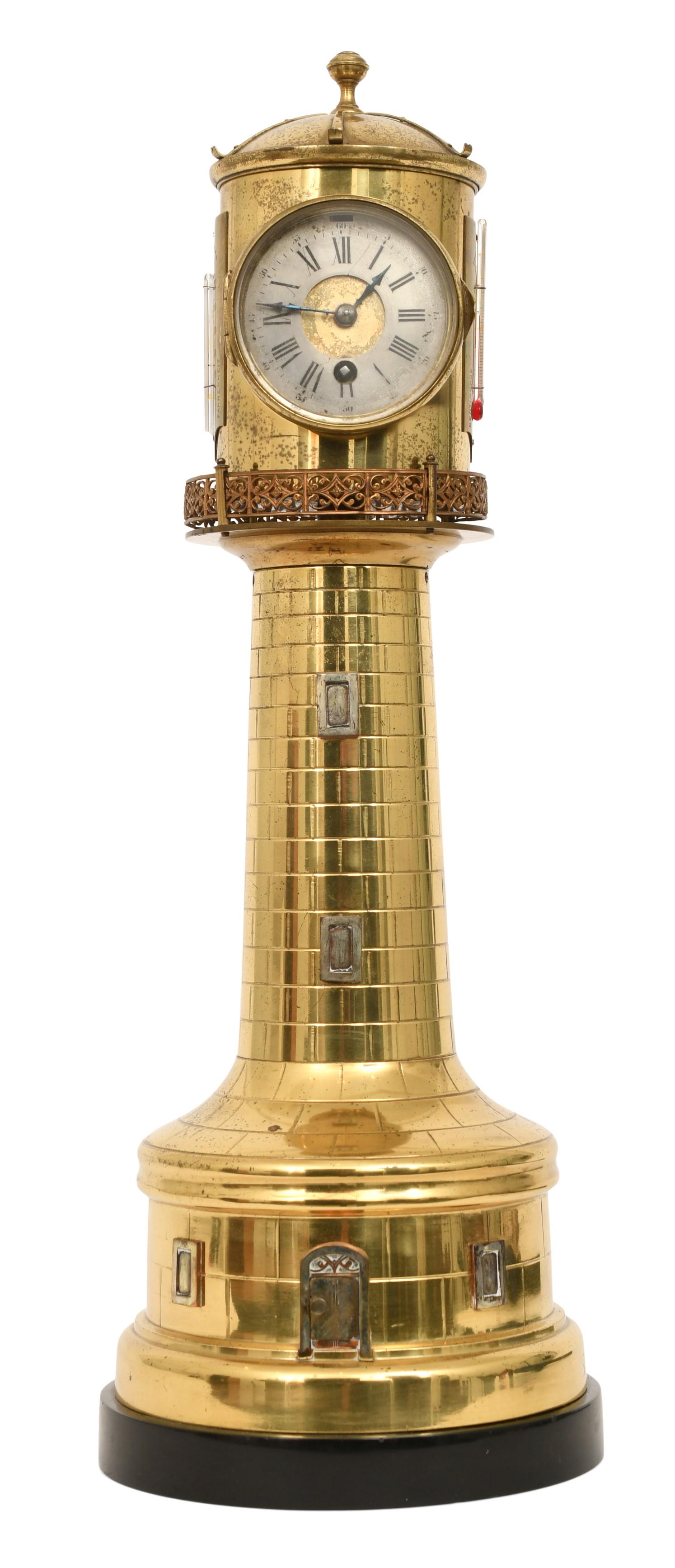 French Industrial Animated Lighthouse-Form Clock (1 of 6)