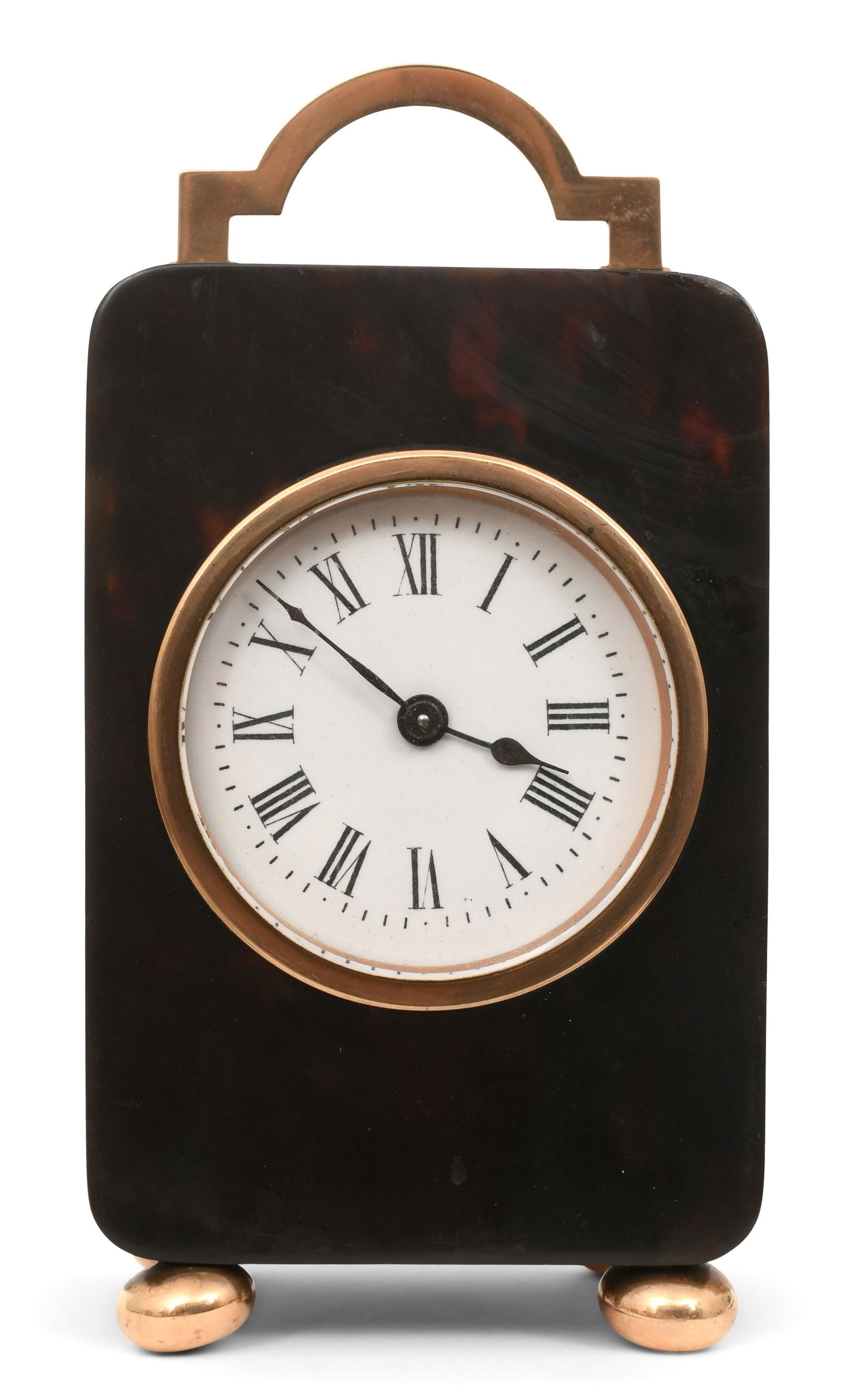 9K Gold-Mounted Tortoise Shell Carriage Clock (1 of 8)
