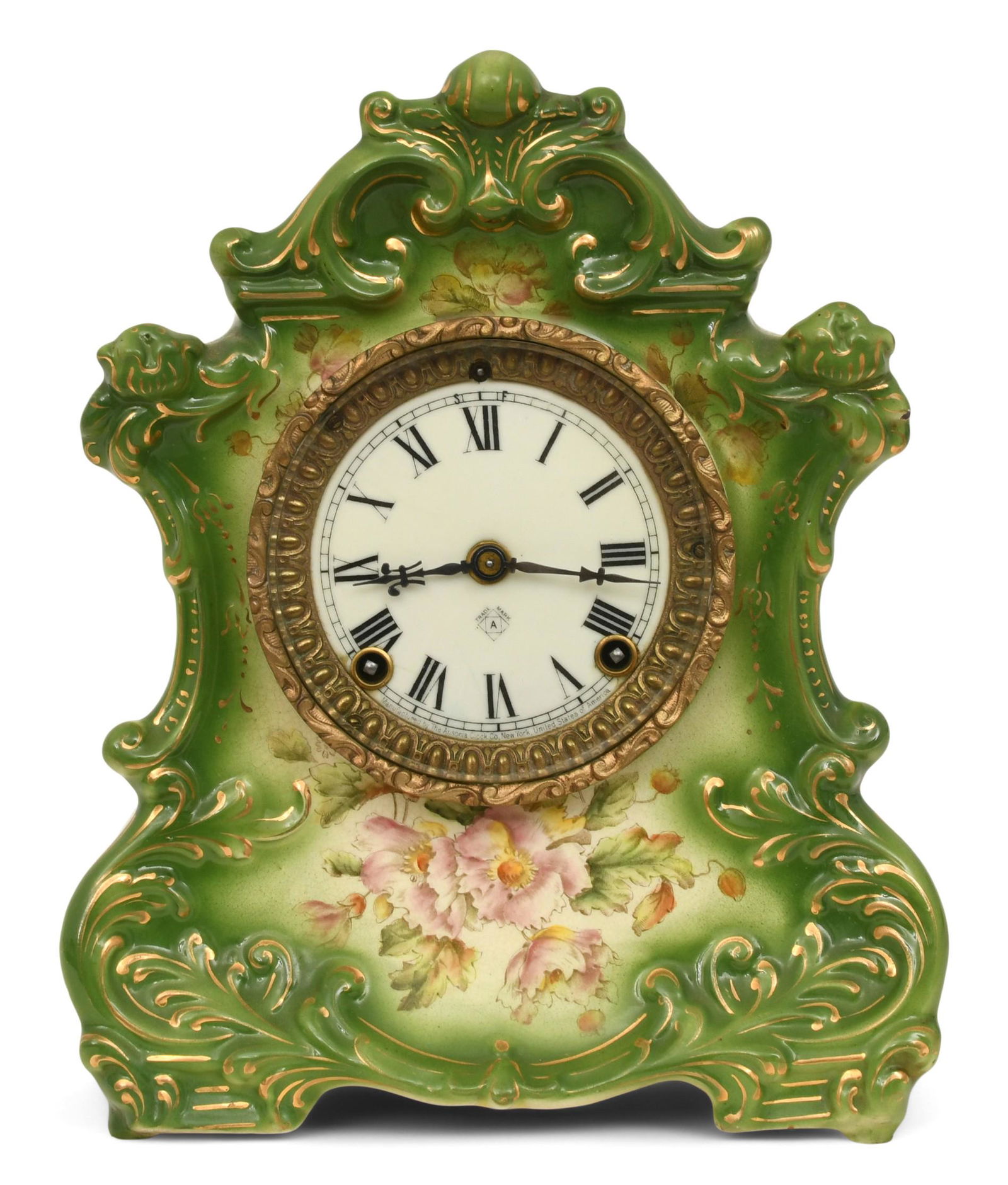Ansonia Clock Co. "Wautauga" Porcelain Mantel Clock (1 of 7)