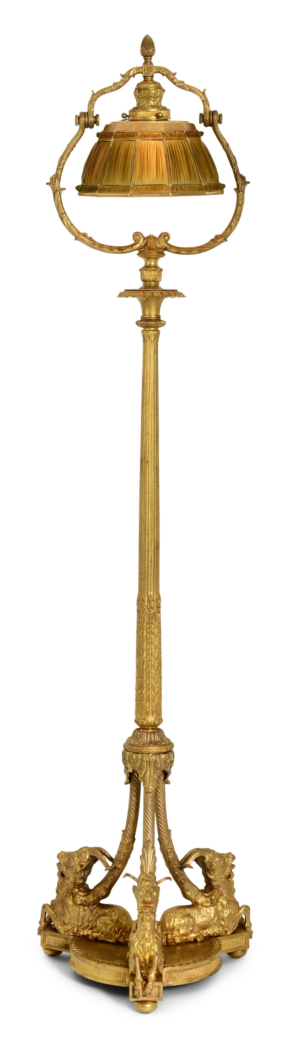 Rare Tiffany Studios "Linenfold" Floor Lamp (1 of 8)