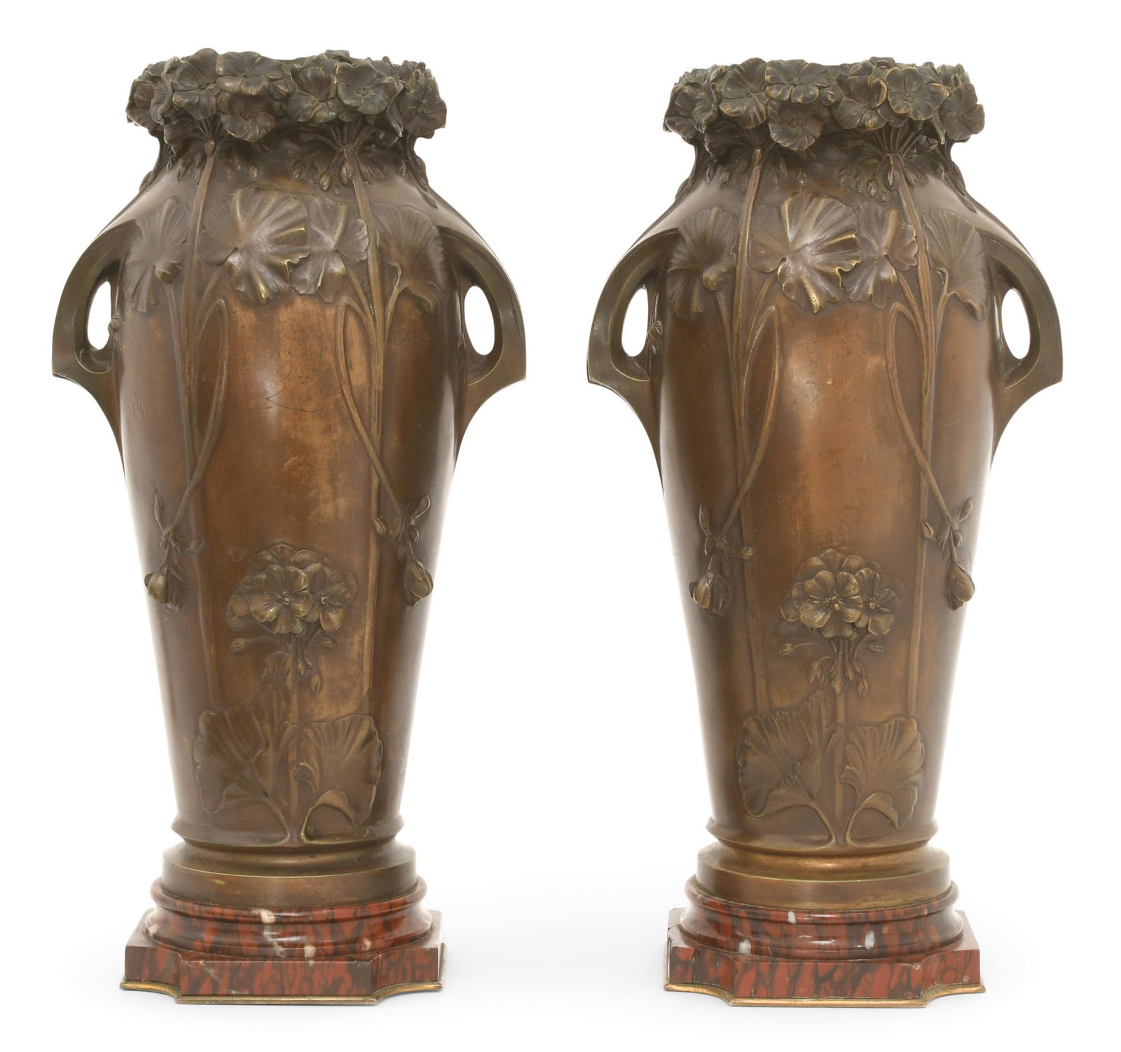 Edmund Sauve Moreau (French, 19th/20th Century), Pair of Art Nouveau Vases (1 of 7)