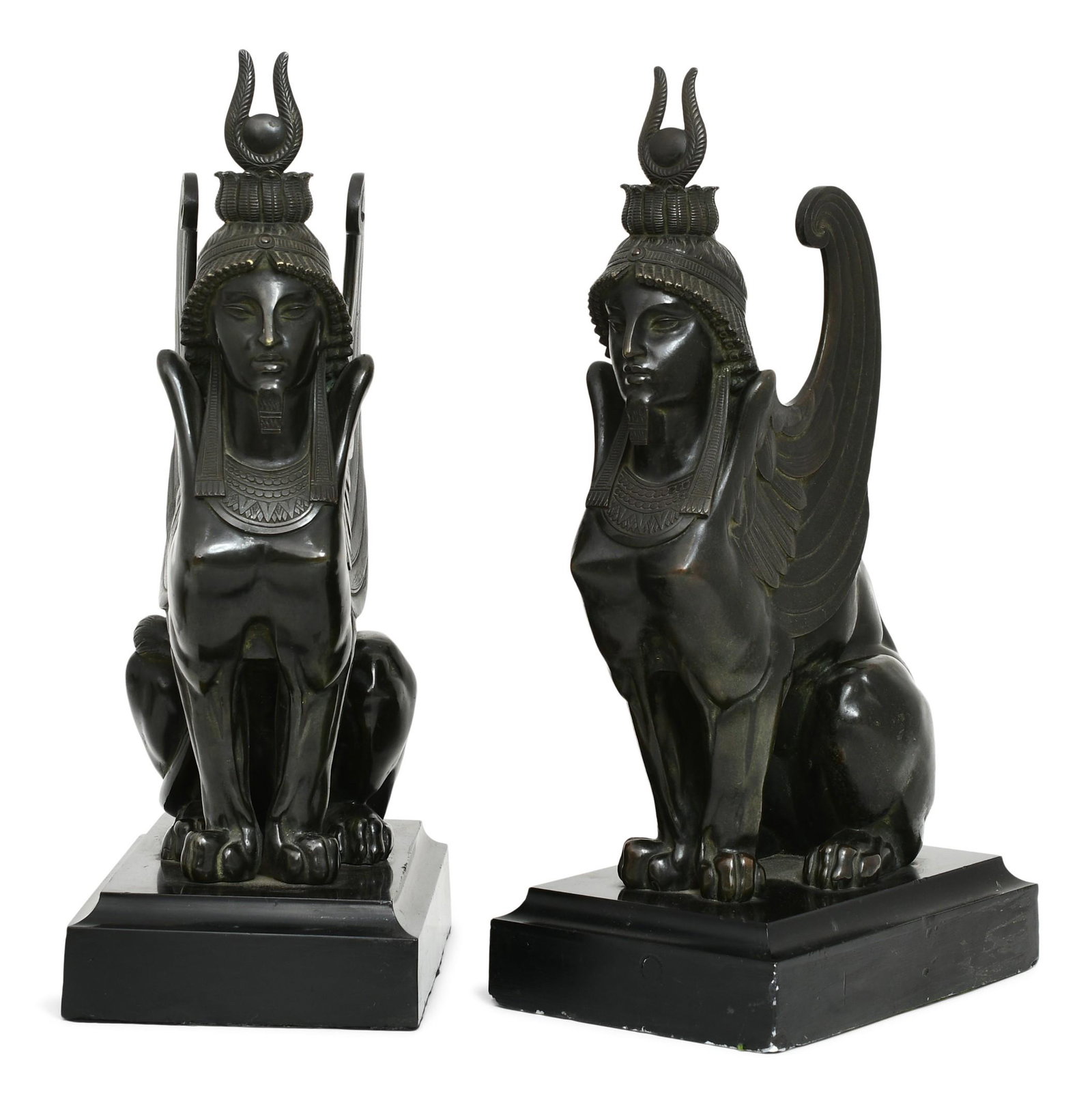 Pair of French Patinated Bronze Figures of Winged Sphinxes (1 of 6)