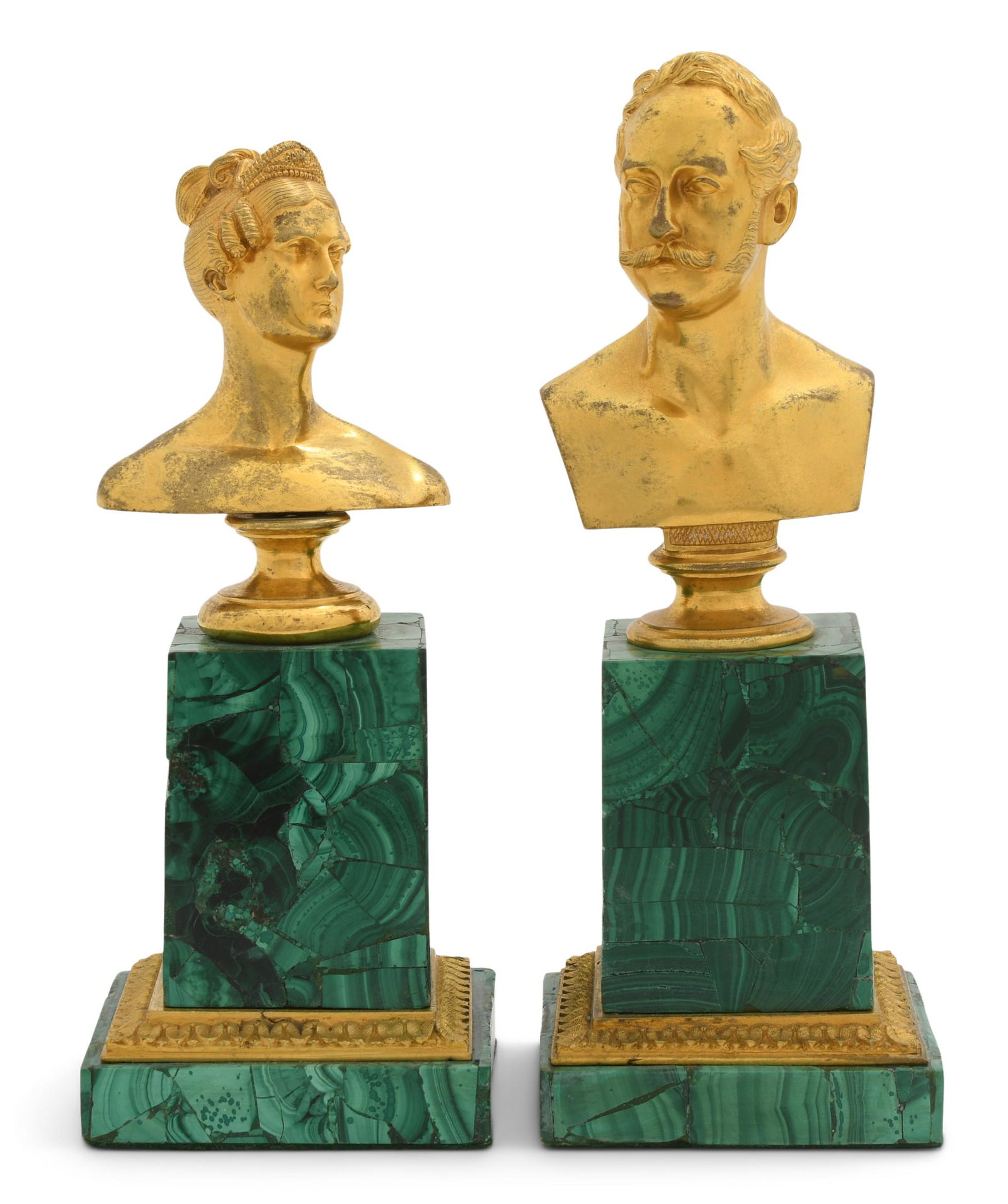 Gilt Bronze Bust of Emperor Nicholas I and Wife Alexandra Feodorovna (1 of 5)