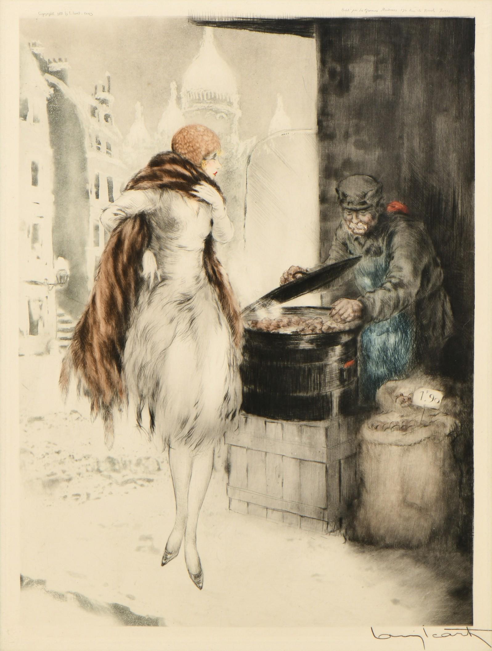 Louis Icart (French, 1888-1950), "Chestnut Vendor" (Marchande de Marrons), 1928 (1 of 8)