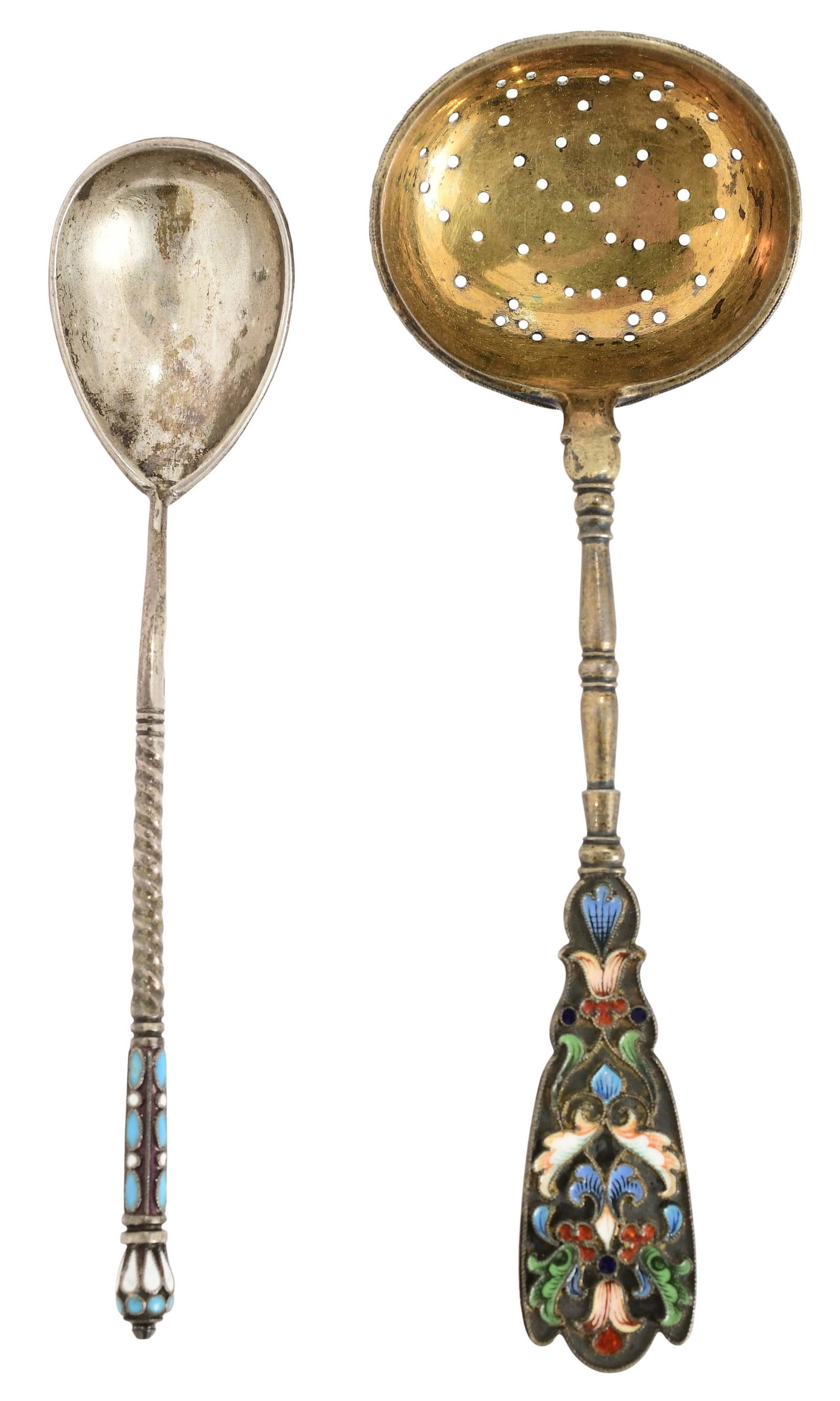Two Russian Silver & Enamel Spoons (1 of 7)