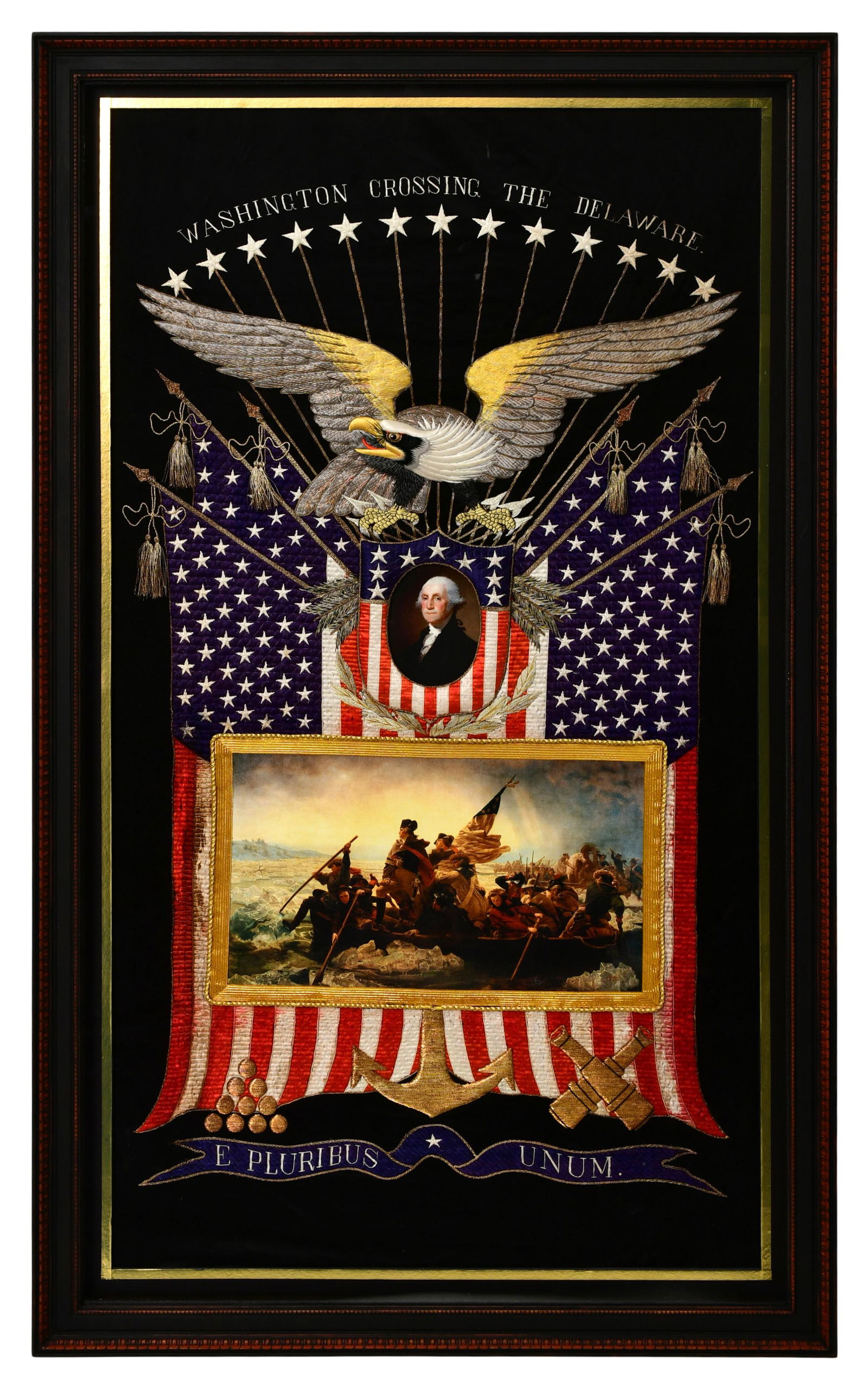 Japanese-Made Silk Embroidery of Washington Crossing the Delaware (1 of 5)
