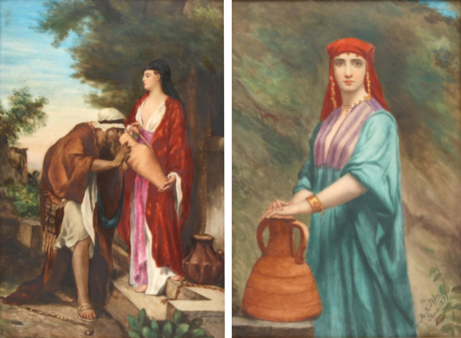 Two French Hand-Painted Porcelain Plaques (1 of 13)