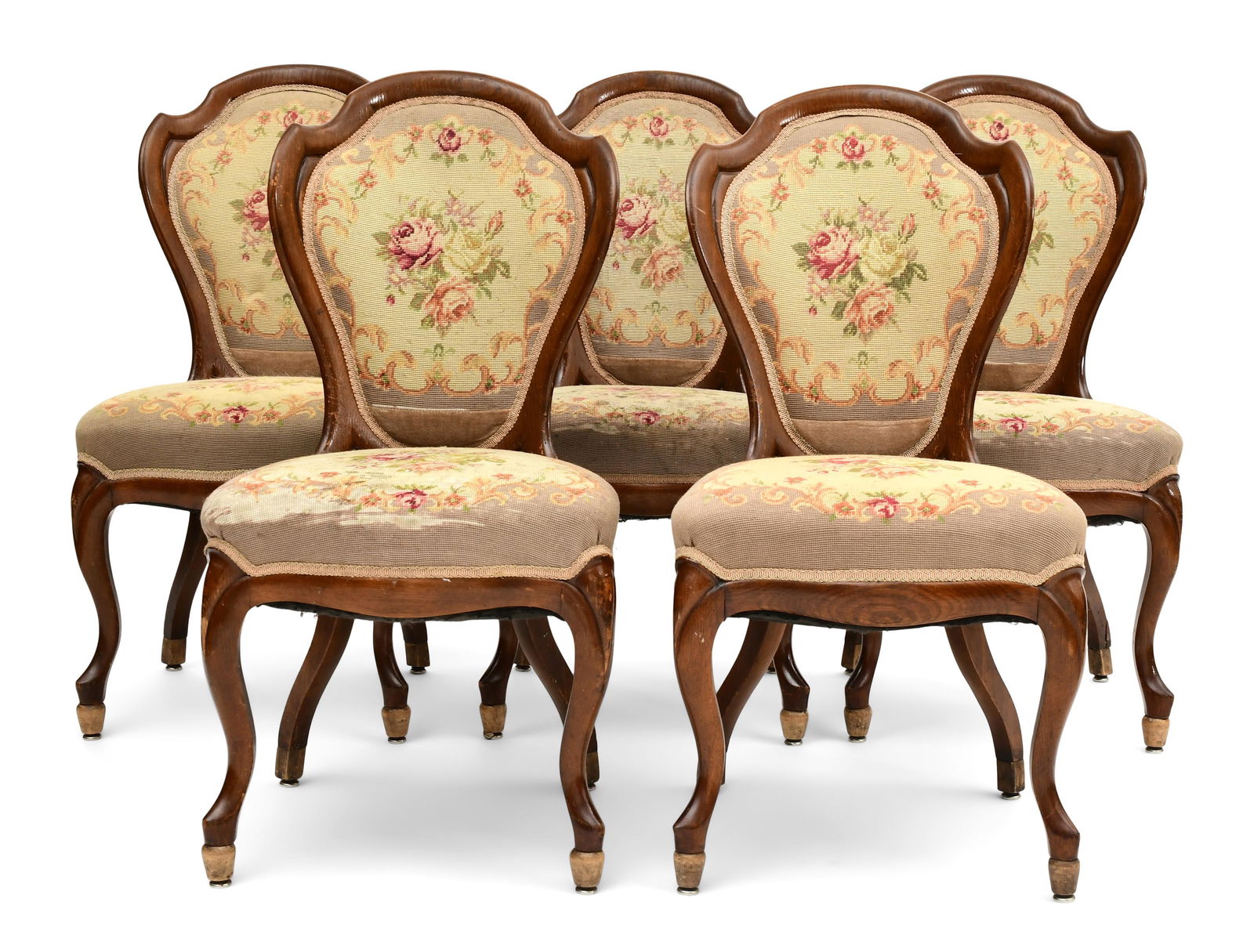 Set of Five John H. Belter Oak Parlor Chairs (1 of 5)