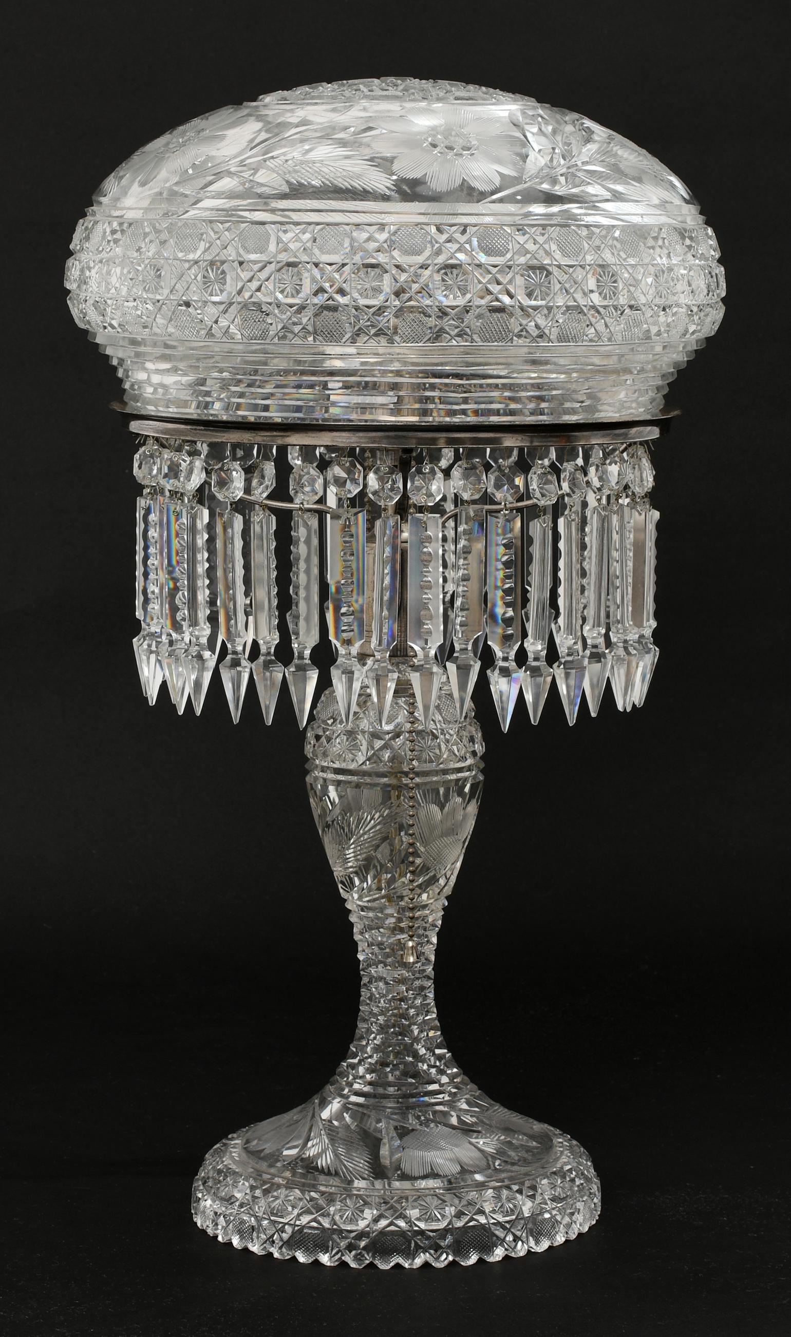 American Brilliant Period Cut Glass Lamp (1 of 4)