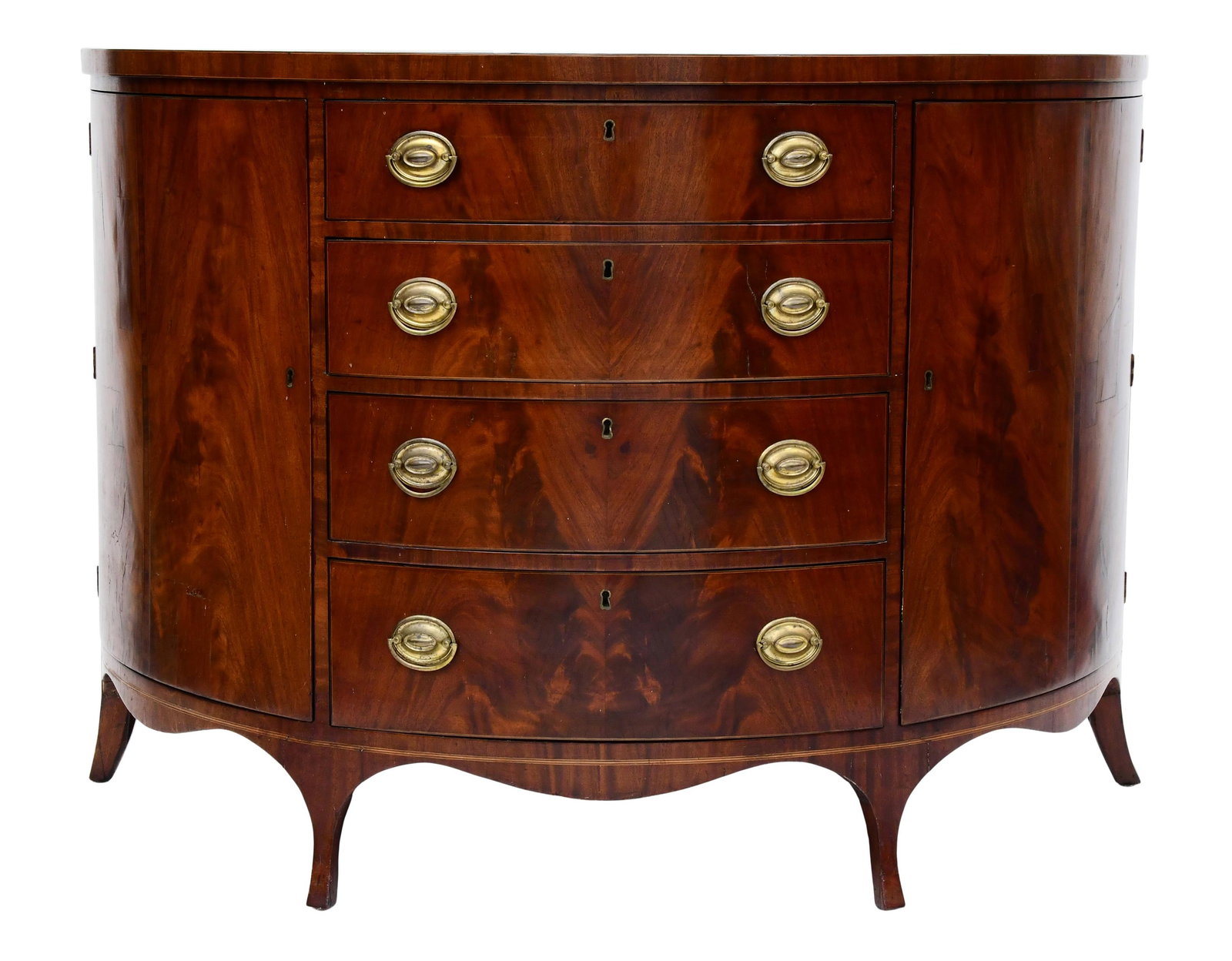 Hepplewhite Mahogany Sever: Hepplewhite Mahogany Sever early 19th century 38 1/2 x 54 1/2 x 25 inches