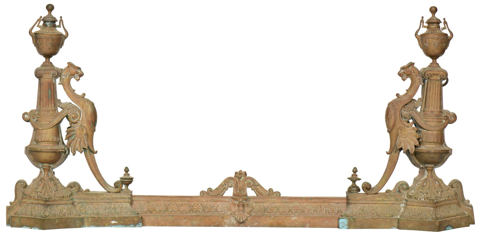 Pair of Neoclassical Gilt Bronze Figural Chenets (1 of 5)