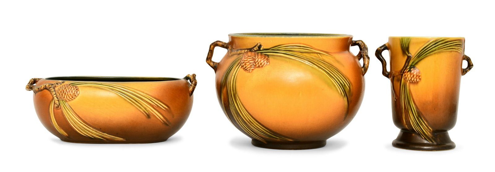 Three Roseville Pottery "Pinecone" Pieces (1 of 4)