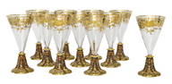 Lot of Eleven Enameled Glass Goblets